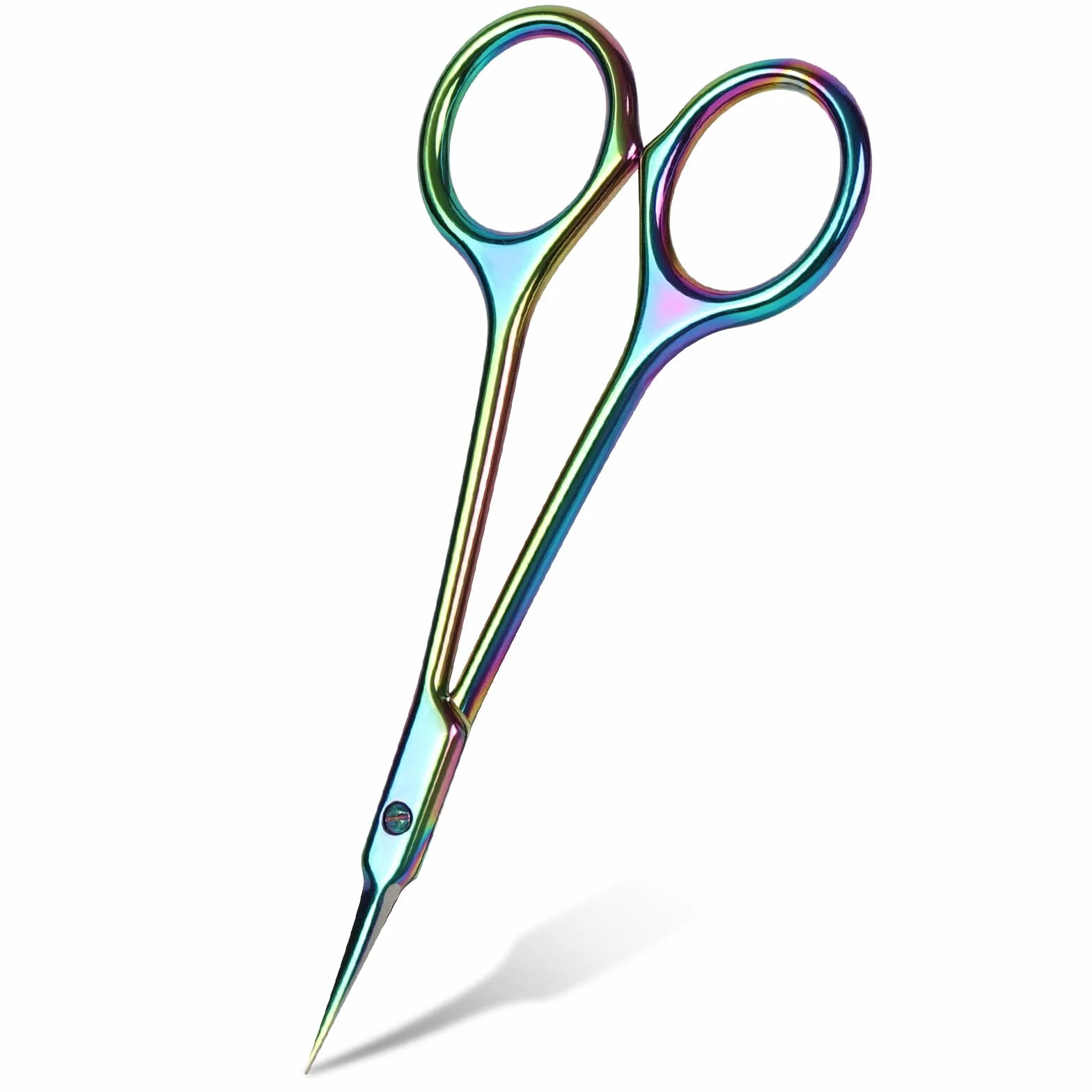 Beugo Tijeras Profesionales para Uñas, Inoxidable Curvas para Cutículas, B-Color Titanio