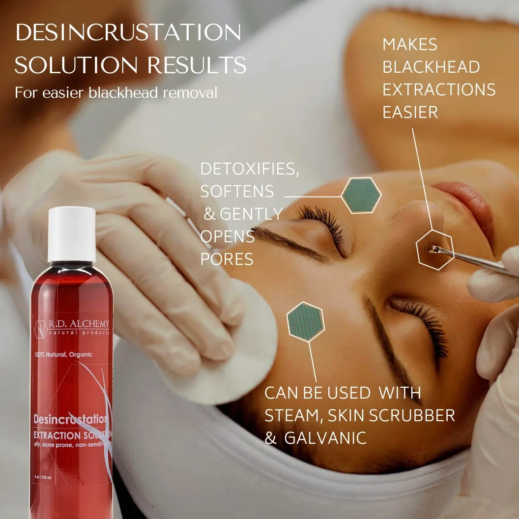 DESCRUSTANTE/DESCALING LIQUID Ayuda a abrir los poros, eliminar puntos negros y facilitar la extracción. Para uso por todos, incluidos profesionales y esteticistas