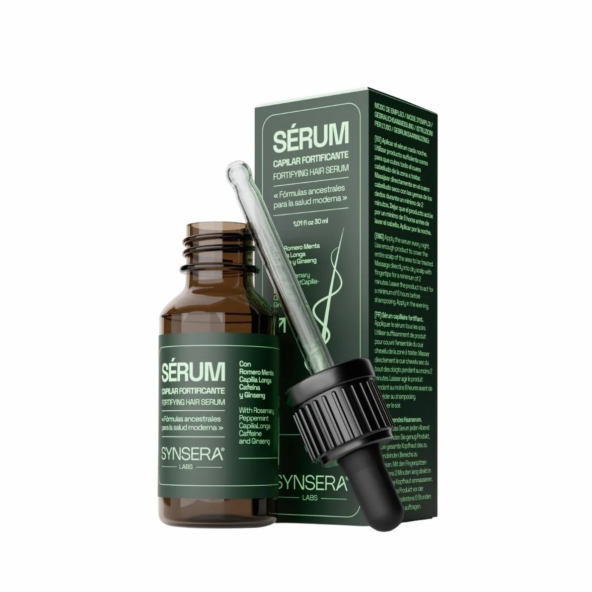 SYNSERA Sérum Capilar Fortificante Anticaída 30 ml con Cafeína Capilia Longa Romero Ginseng