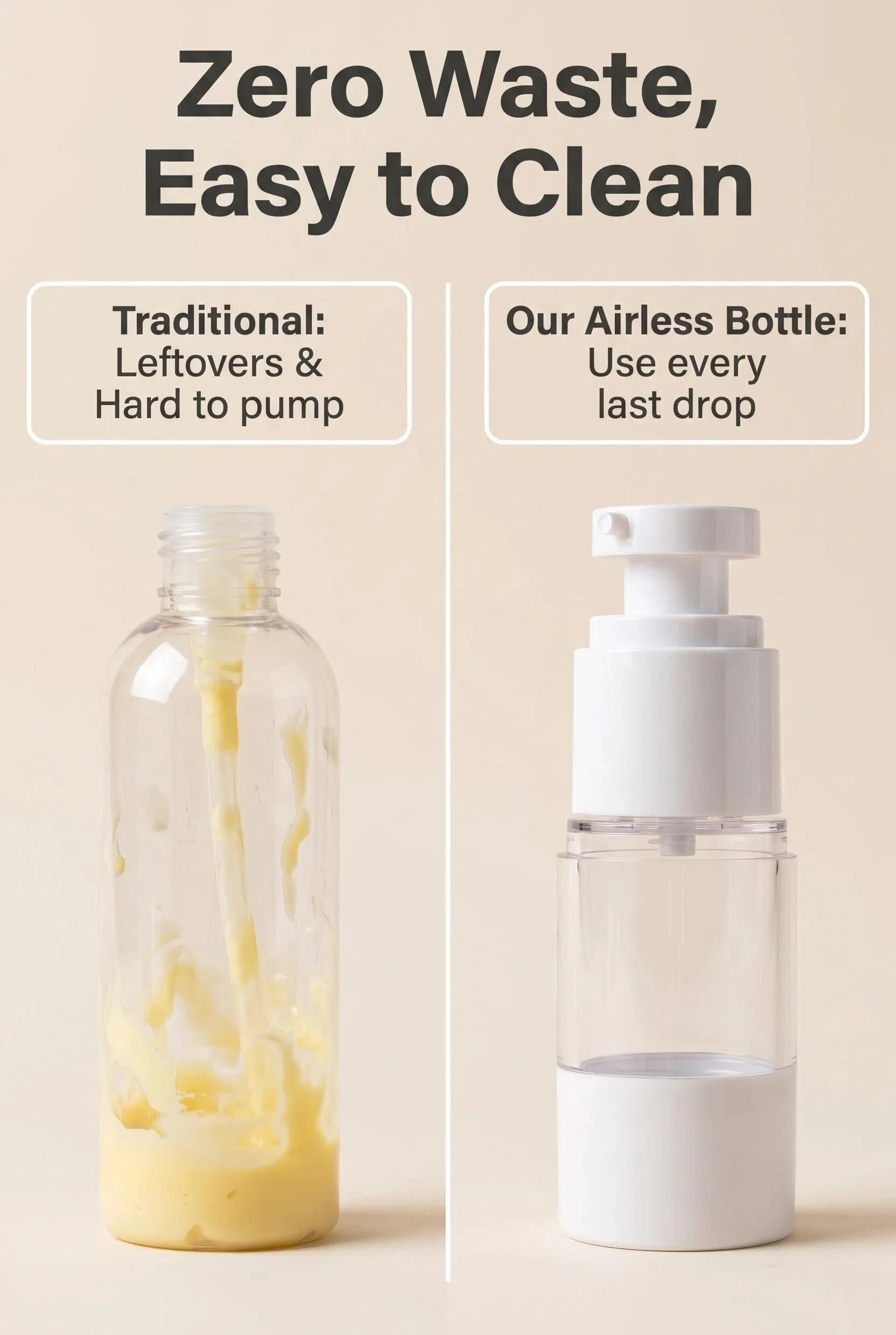 Lammcou bote spray viaje mini 3 uds, botella airless con bomba cosmética antifugas recargable 50ml