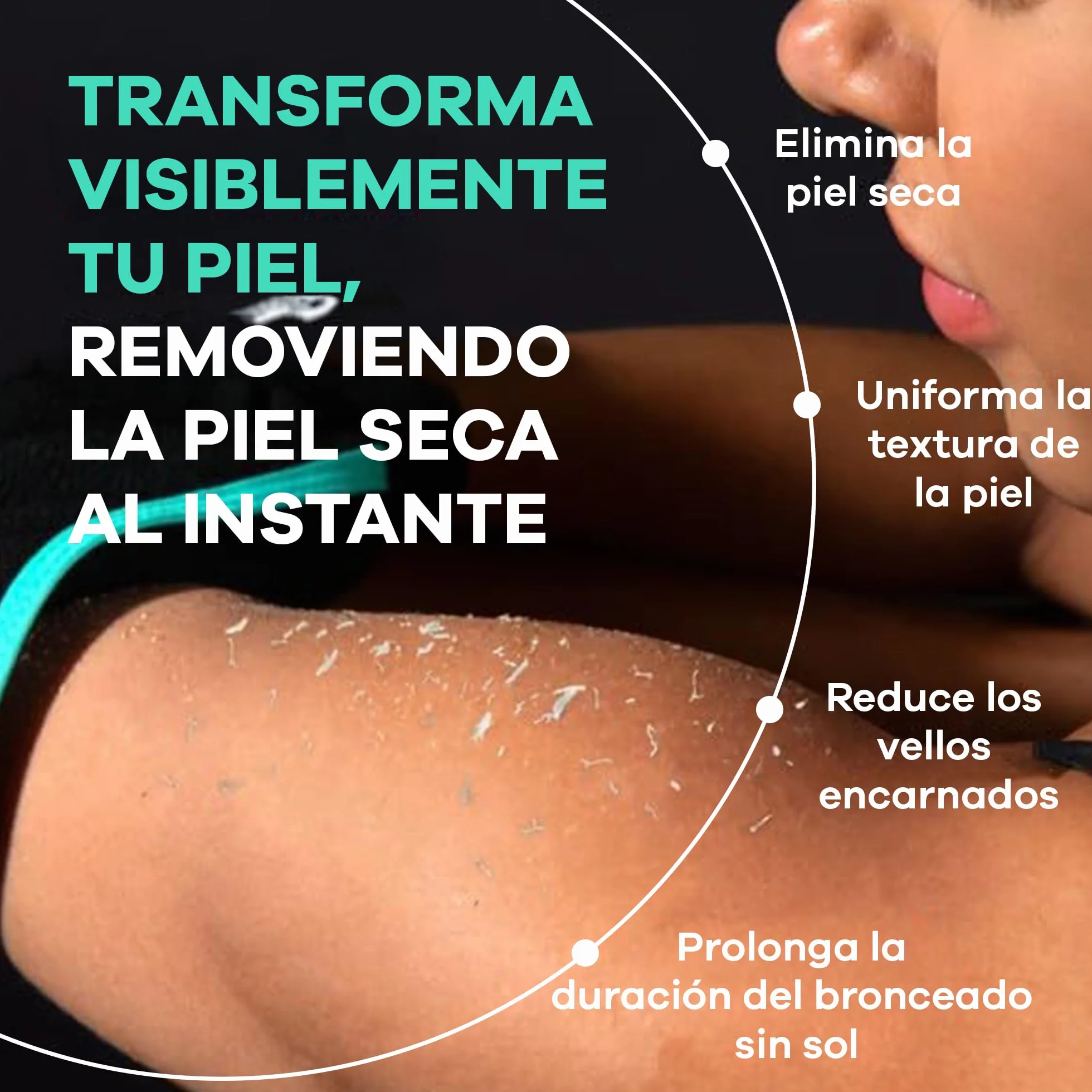Dermasuri Guante Exfoliante Profundo - Exfoliador Corporal y Removedor de Bronceado - Guante Coreano Hombre Mujer - 1 Unidad