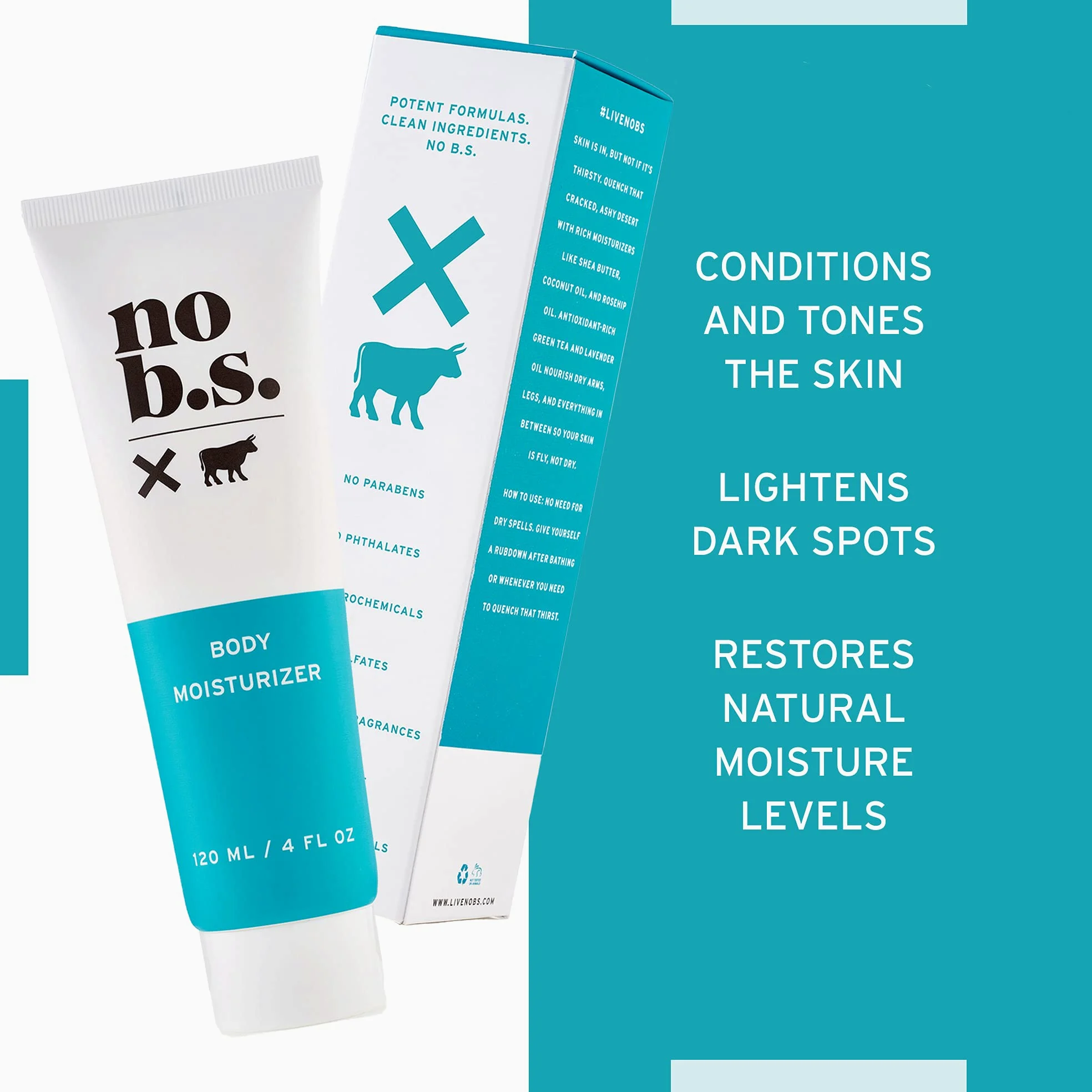 NO B. S. crema hidratante para manos y cuerpo l ultra hidratante natural body lotion para mujeres y hombres l rico en antioxidantes del té verde protege contra el envejecimiento mientras manteca