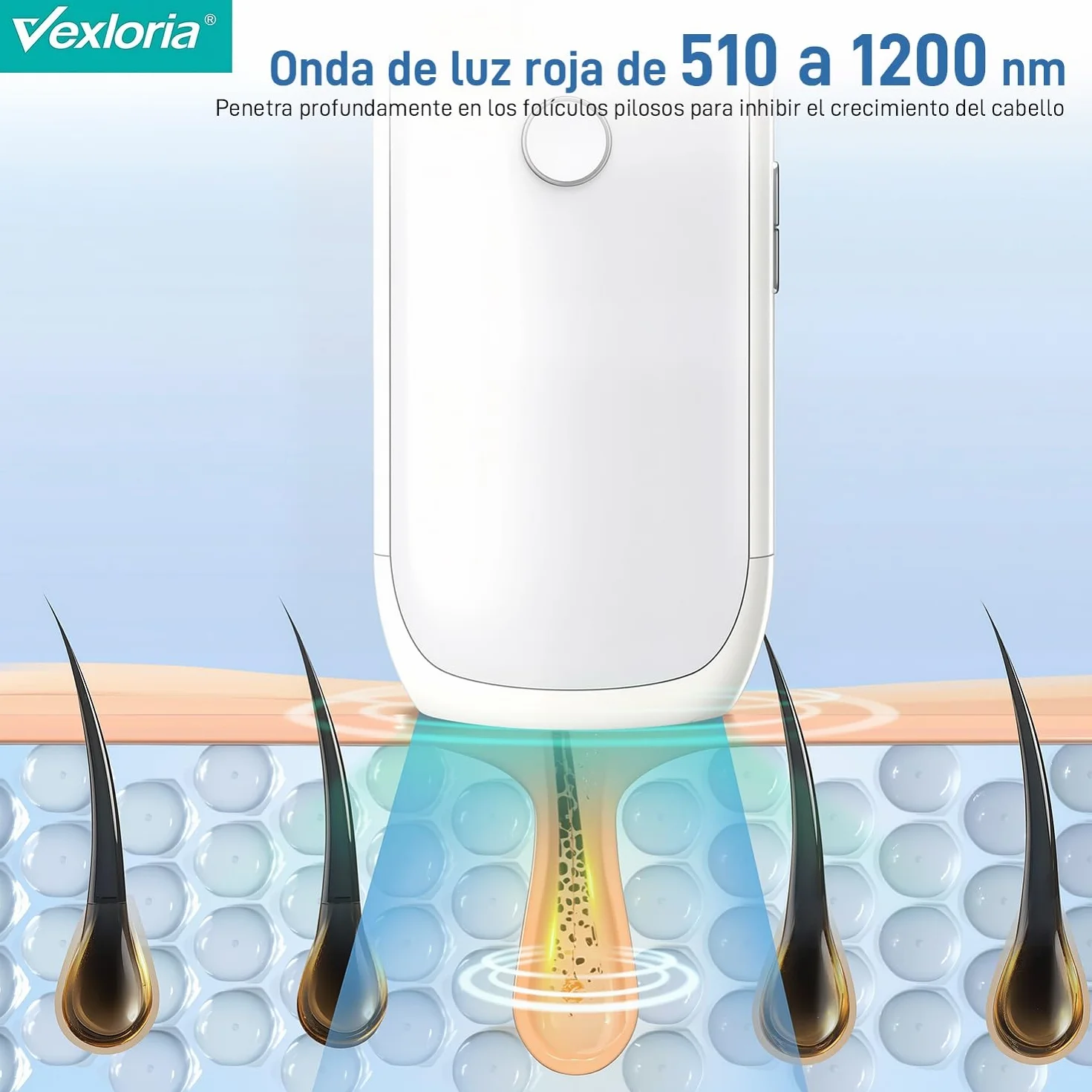 Depiladora Laser IPL Enfriamiento 5 Niveles Energía Flashes Ilimitados Luz Pulsada Piernas Bikini Axilas Cara