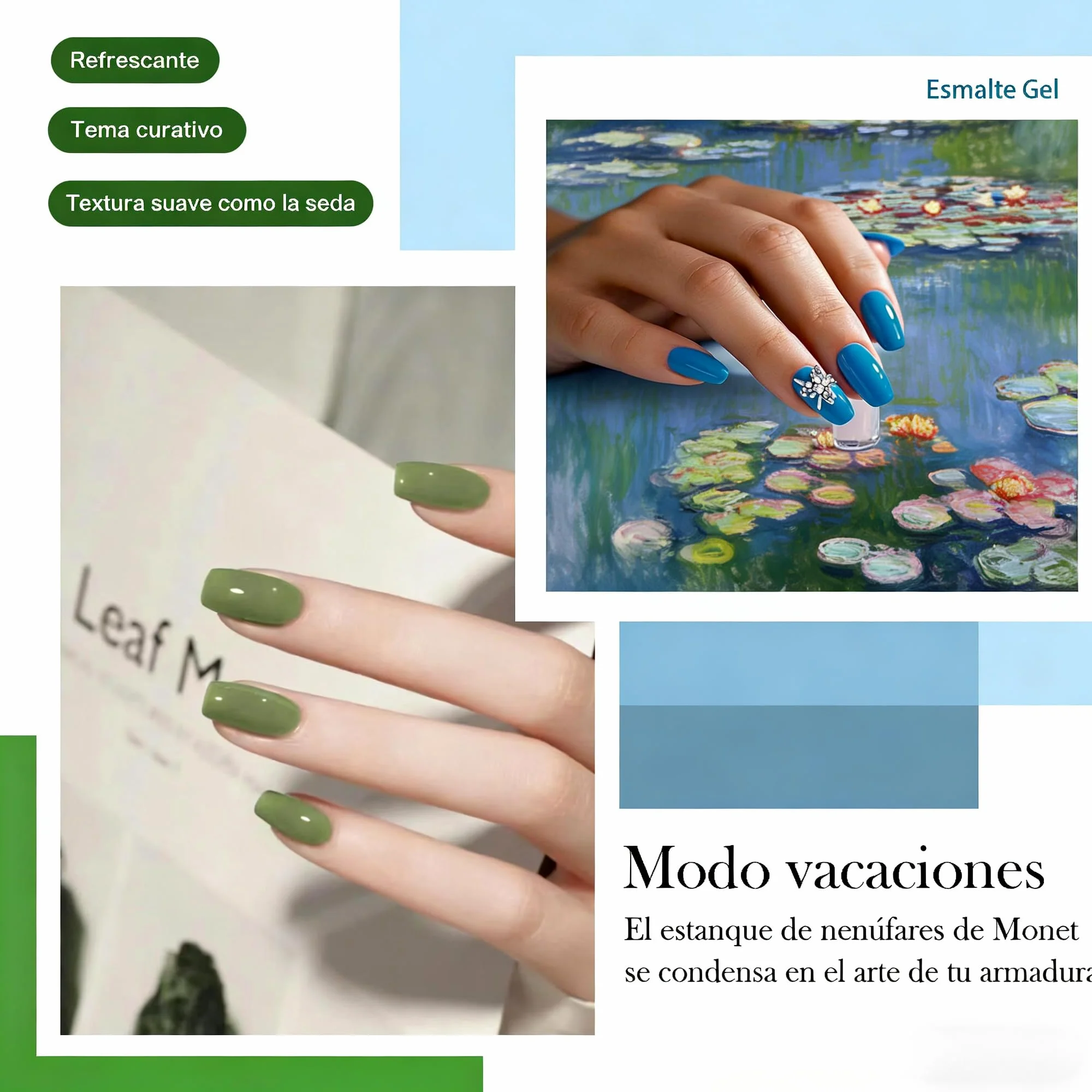 Camila ¿Esmalte semipermanente para uñas 6 colores, set de sal marina estilo bosque, gel para uñas con fototerapia UV LED, manicura profesional de salón 15ML(camilaE)