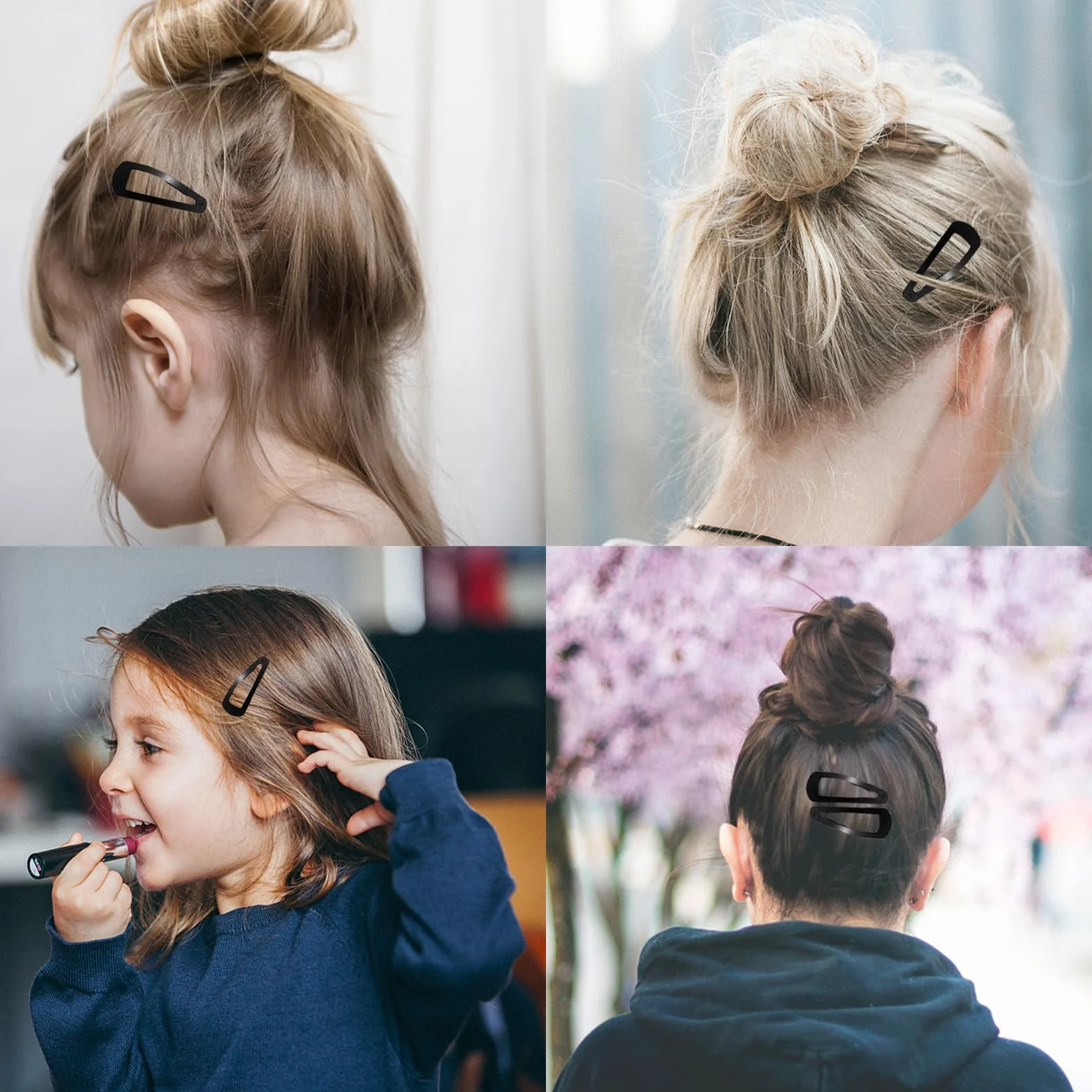 Clips de Pelo Metal 20 Piezas, Pinzas y Horquillas para Mujer y Niña, Negro