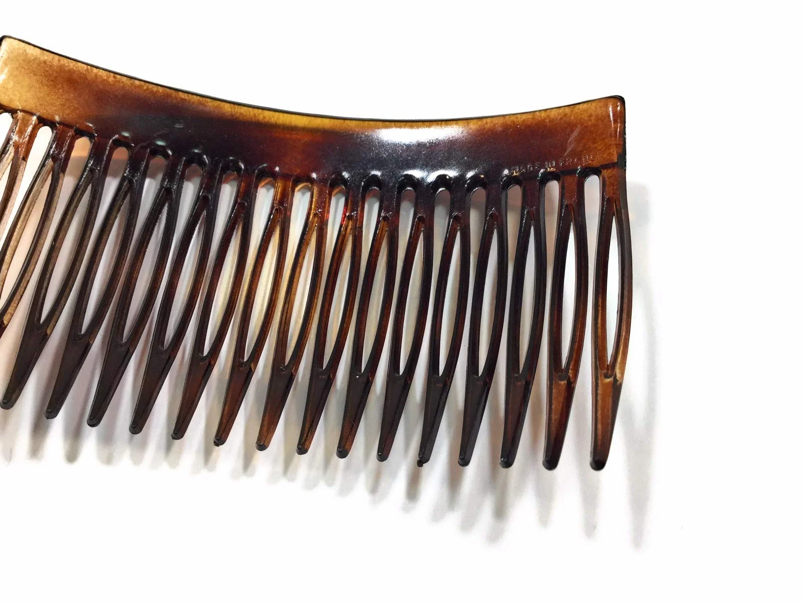 Peineta marrón habana 8x4,6 cm fabricada en Francia (518H)