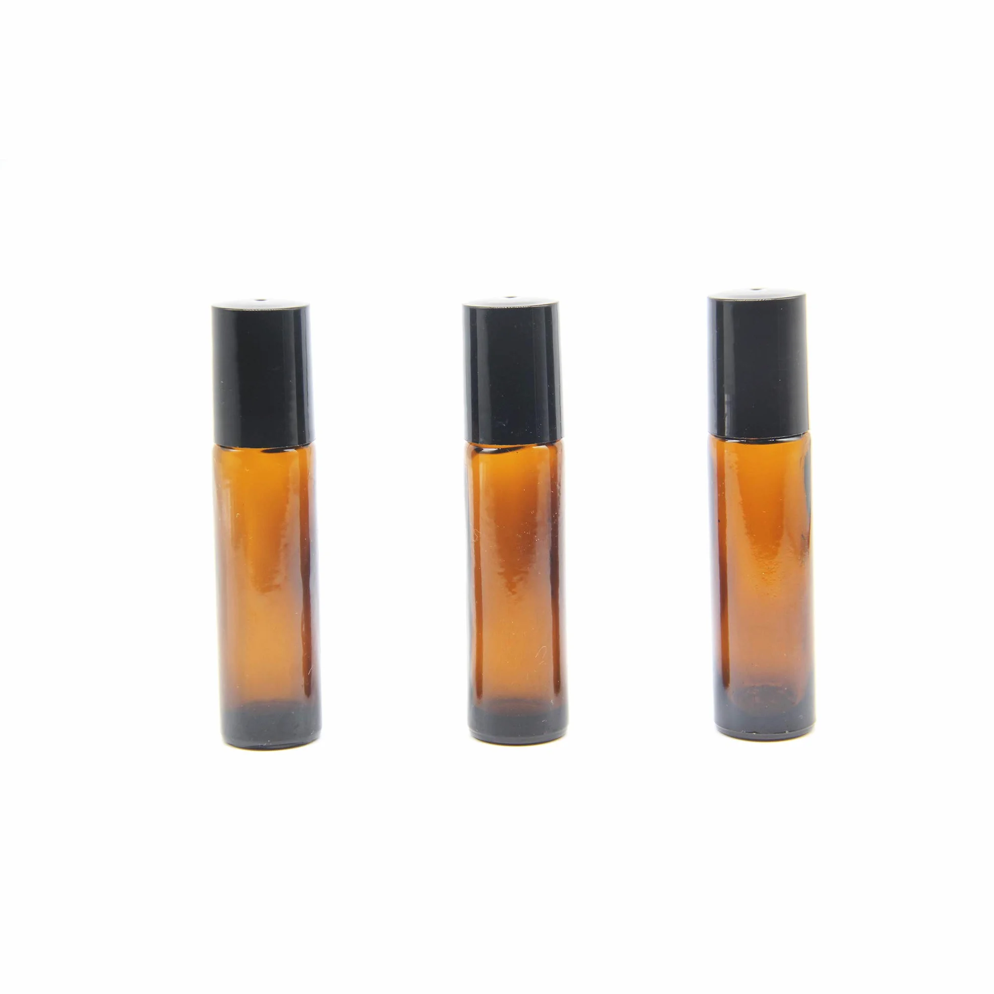Botellas Roll On Cristal 10ml Marrón con Bola de Acero Inoxidable para Aceites Esenciales – 6 Pcs