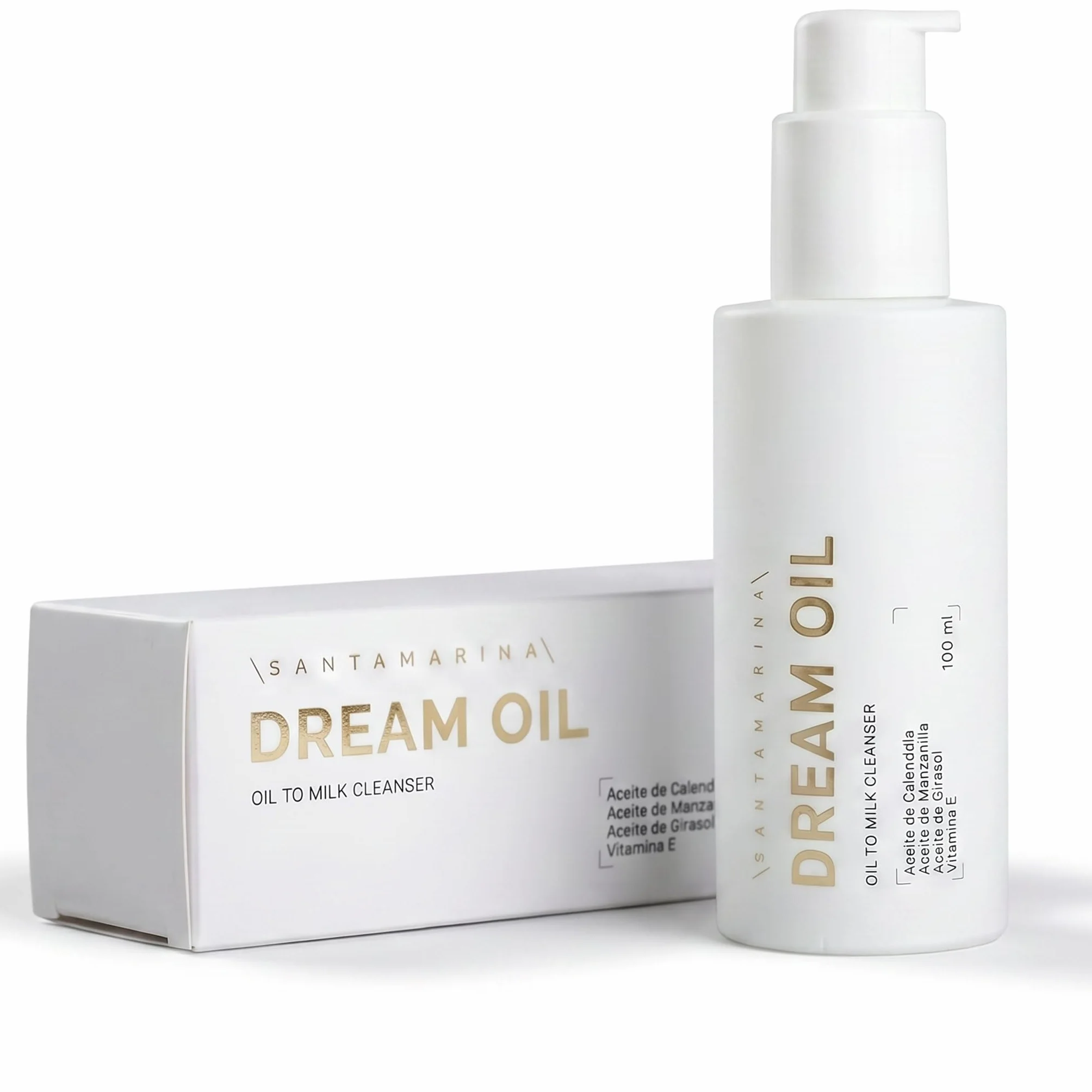 Santamarina Cosmetics DREAM OIL Aceite Limpiador Facial Desmaquillante Natural 100 ml Oil to Milk Caléndula Manzanilla Girasol