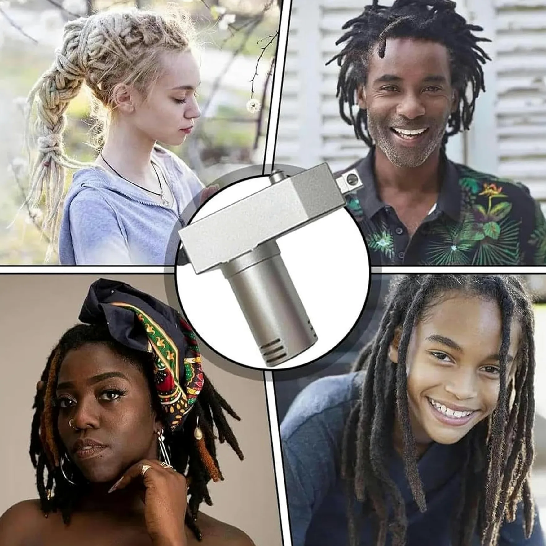 Máquina para Hacer rastas, Trenzas de Crochet, Herramienta Manual de Acero Inoxidable, Accesorios para rastas DIY + Ganchos de Crochet de 6 mm/8 mm/10 mm, 1 Pieza