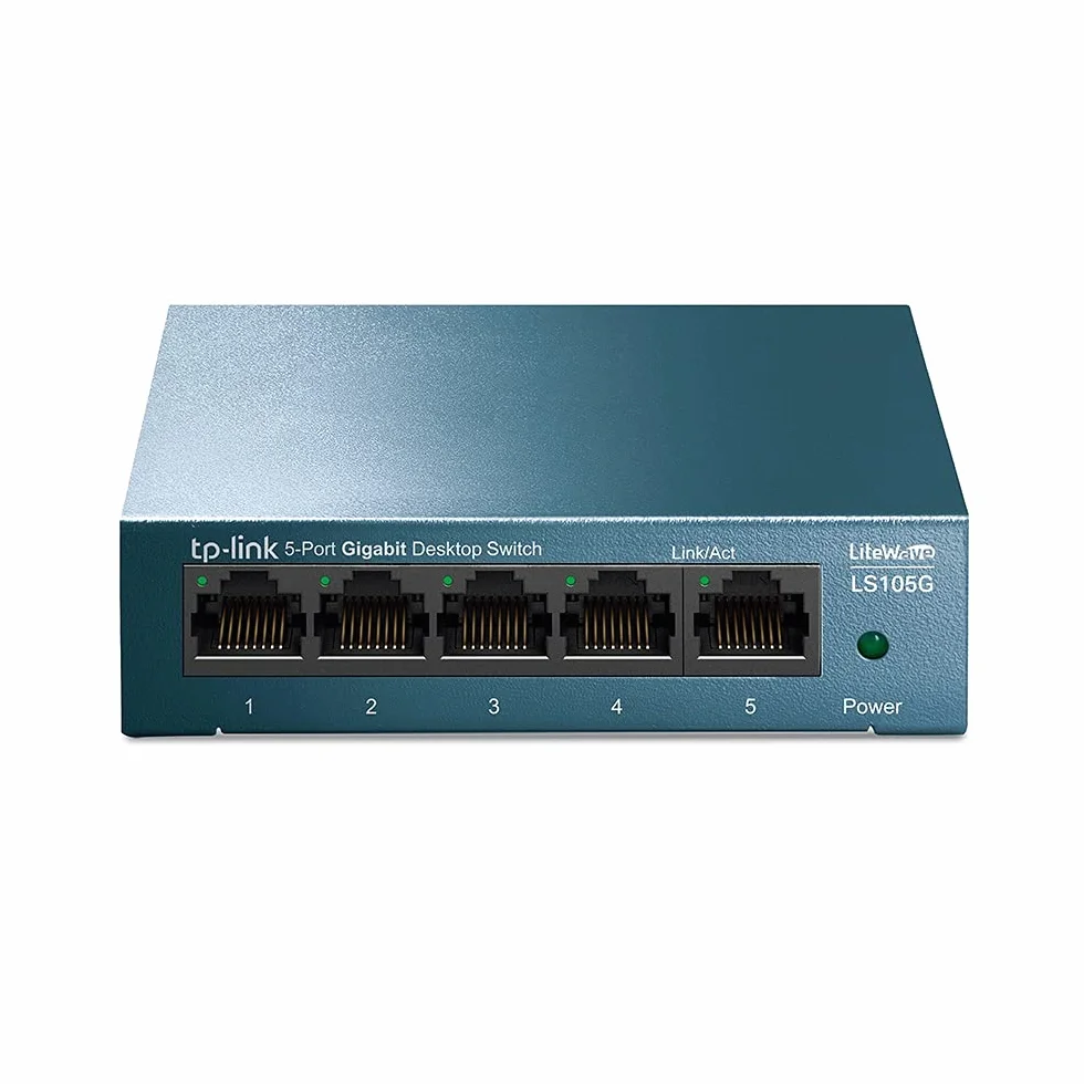 TP Link LS105G Switch Ethernet Gigabit 5 Puertos RJ45, Plug & Play, Carcasa Metálica