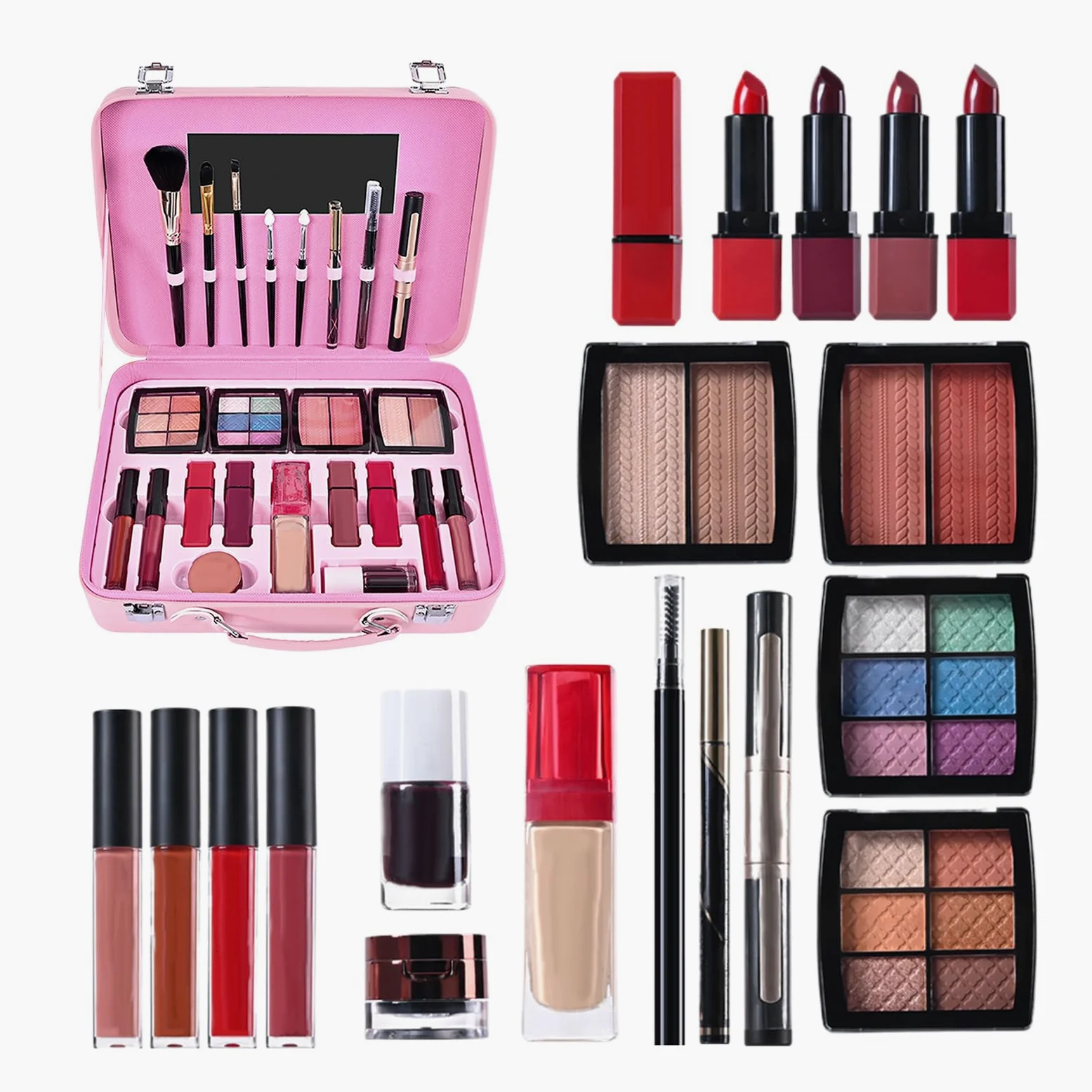 Conjunto De Maquillaje Para Mujeres Paleta Cosmética Portátil | Kit De Maquillaje Portátil Impermeable para Damas Madres Abuelas Novias Cumpleaños y Citas