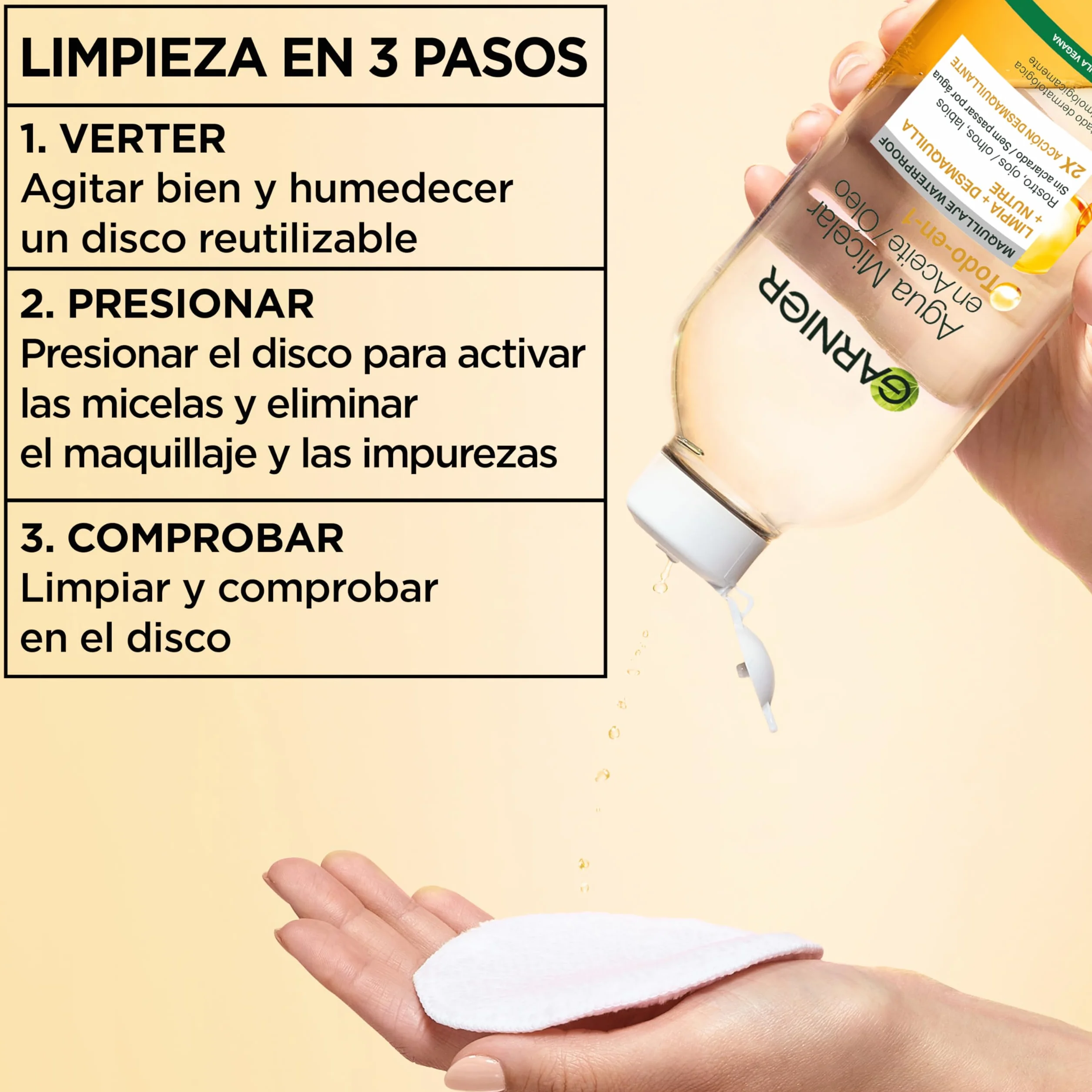 GARNIER Skin Active Agua Micelar Piel Grasa Aceite Waterproof 400 ml