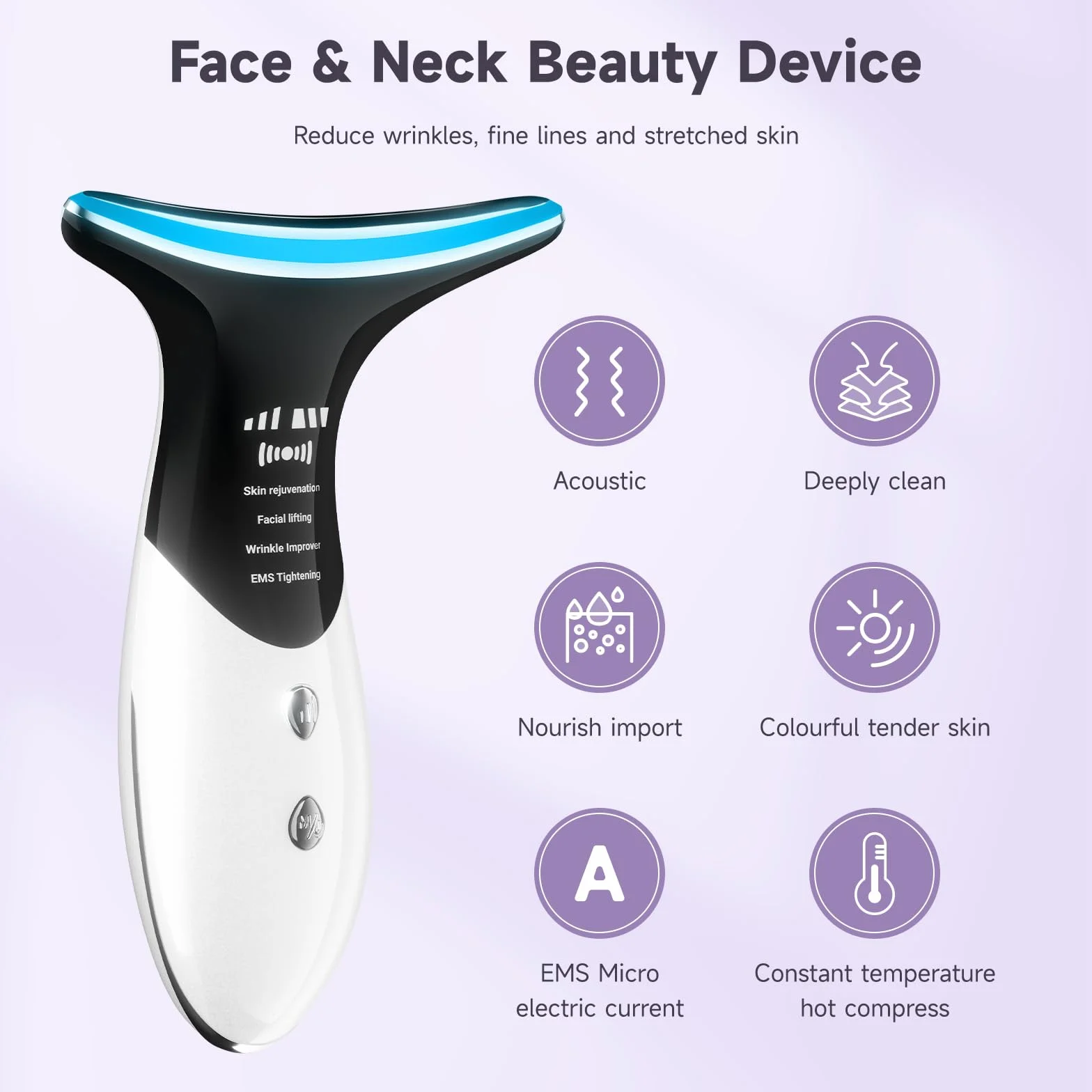 Masajeador Facial Eléctrico 4 en 1, Portátil Reafirmante Piel Masaje Profundo