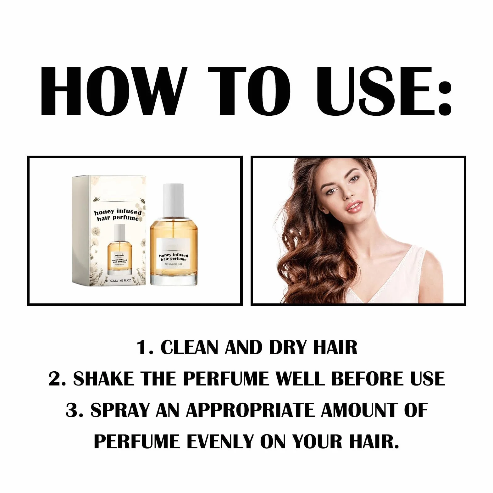 Perfume para cabello de mujer con feromonas, spray nutritivo e hidratante de miel