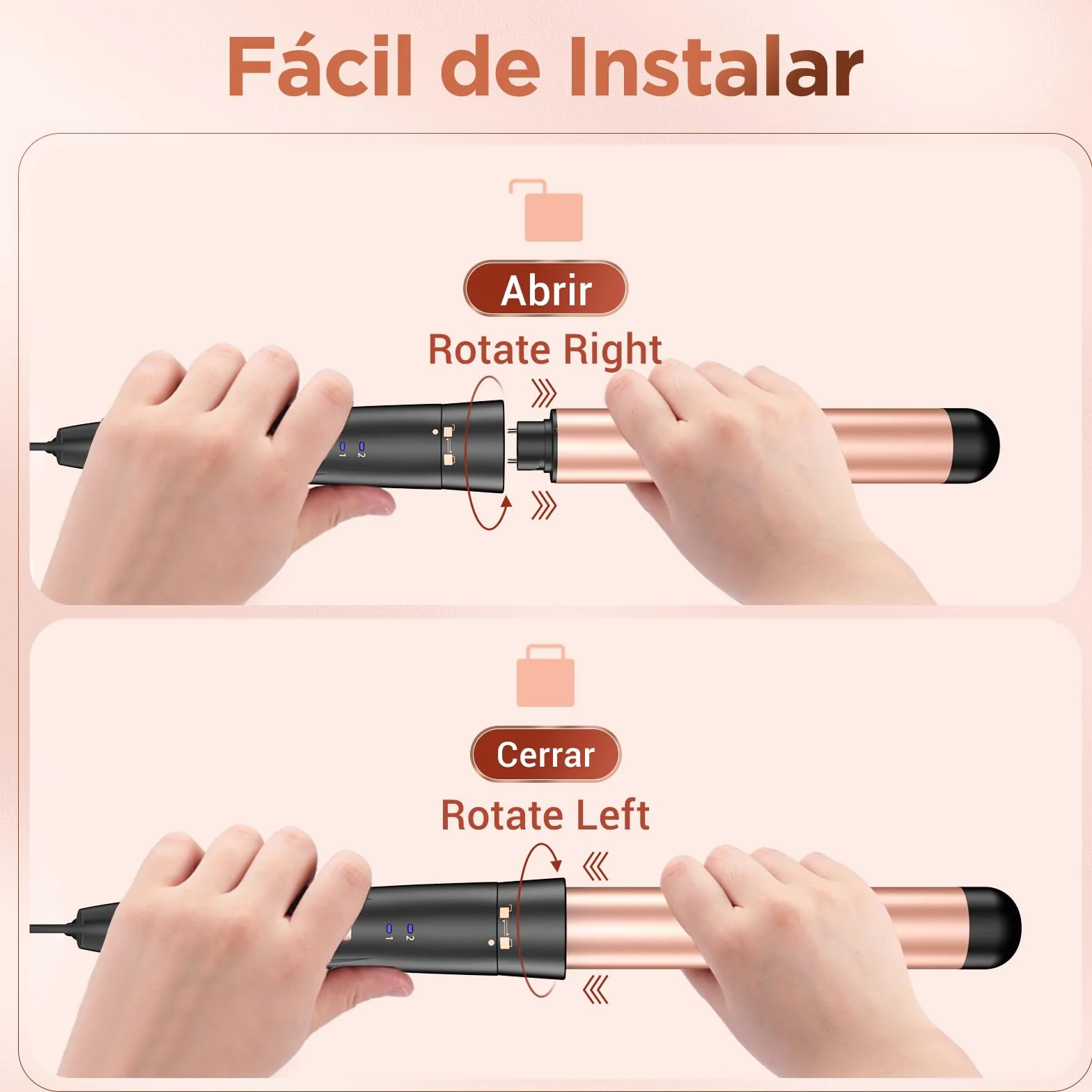 BESTOPE Rizador de Pelo 5 en 1 Plancha Ondas Temperatura Regulable Cerámica Calentamiento Rápido 3 Barriles