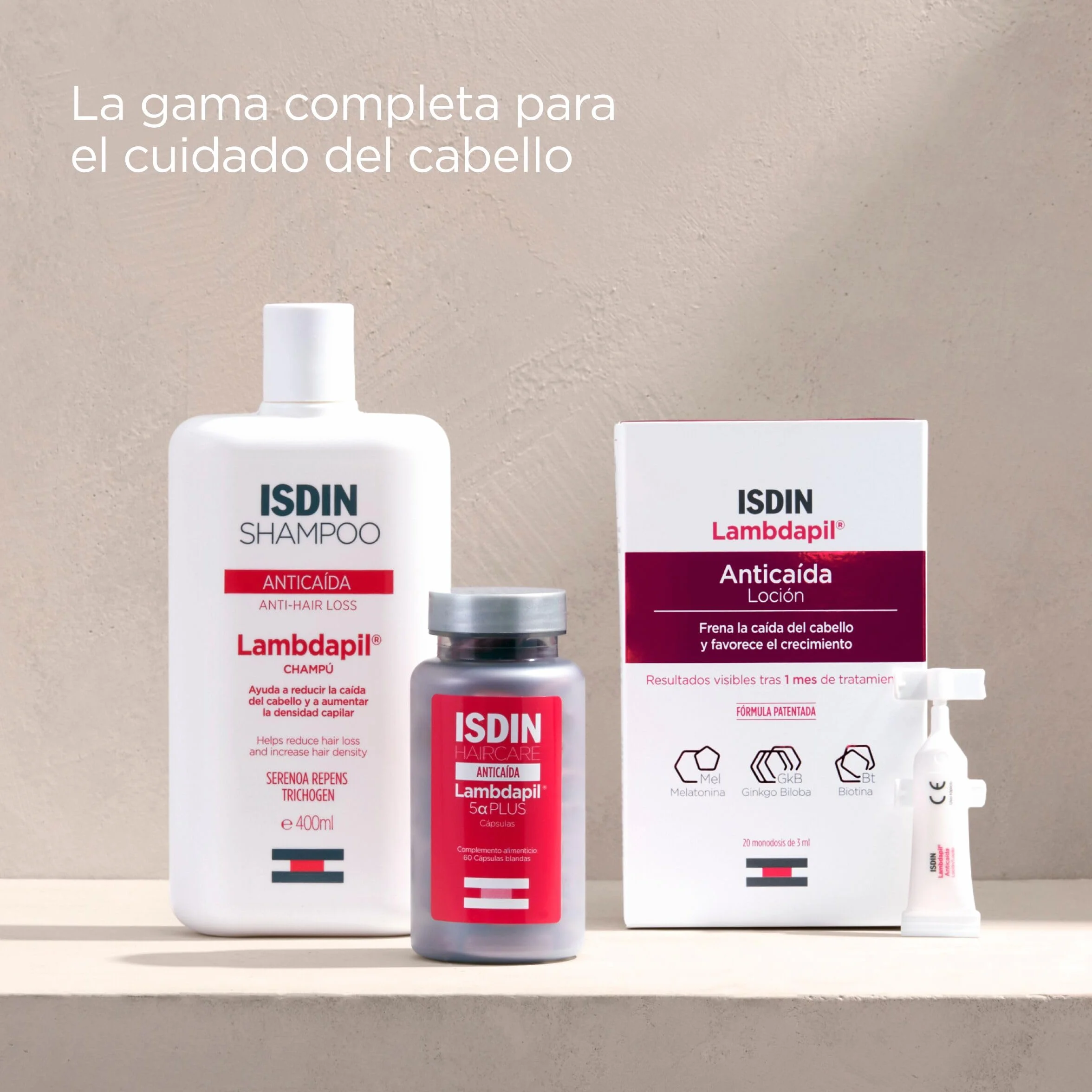 ISDIN Lambdapil 5 Alfa Plus Cápsulas Anticaída del Cabello con Zinc Biotina Serenoa repens Vitaminas Grupo B