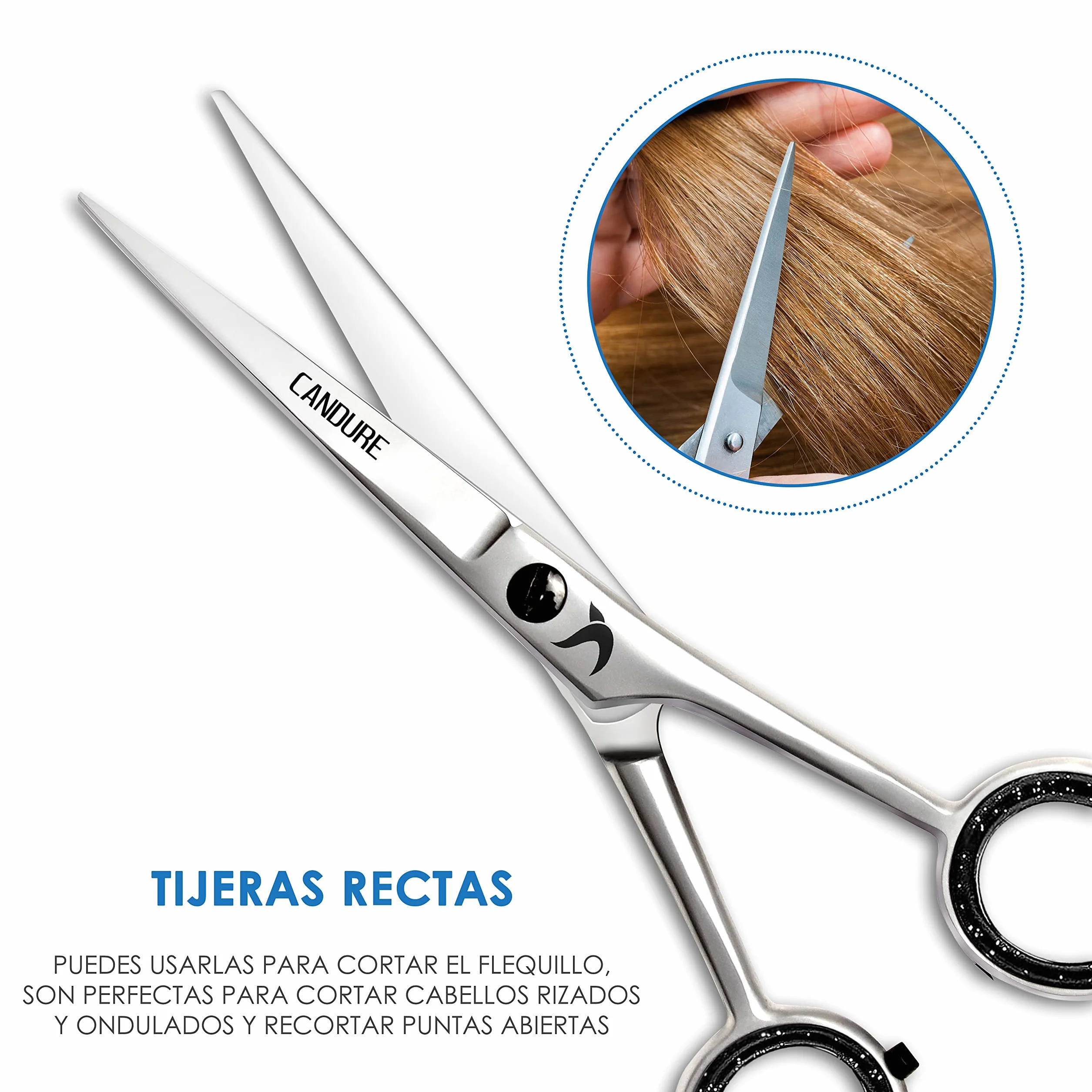 Candure Tijeras de Peluqueria Profesional Acero Inoxidable 6.5 Pulgadas