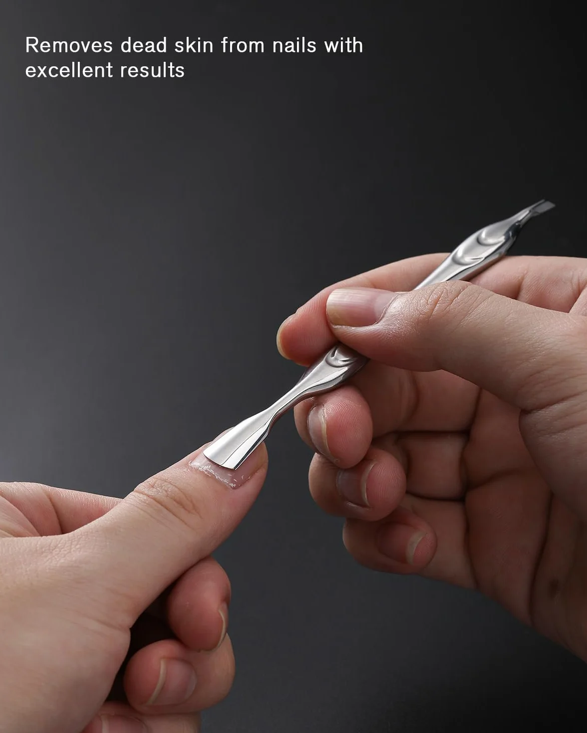 FERYES Corta Cutículas 2 en 1 Acero Inoxidable Herramienta Manicura Pedicura Plateado