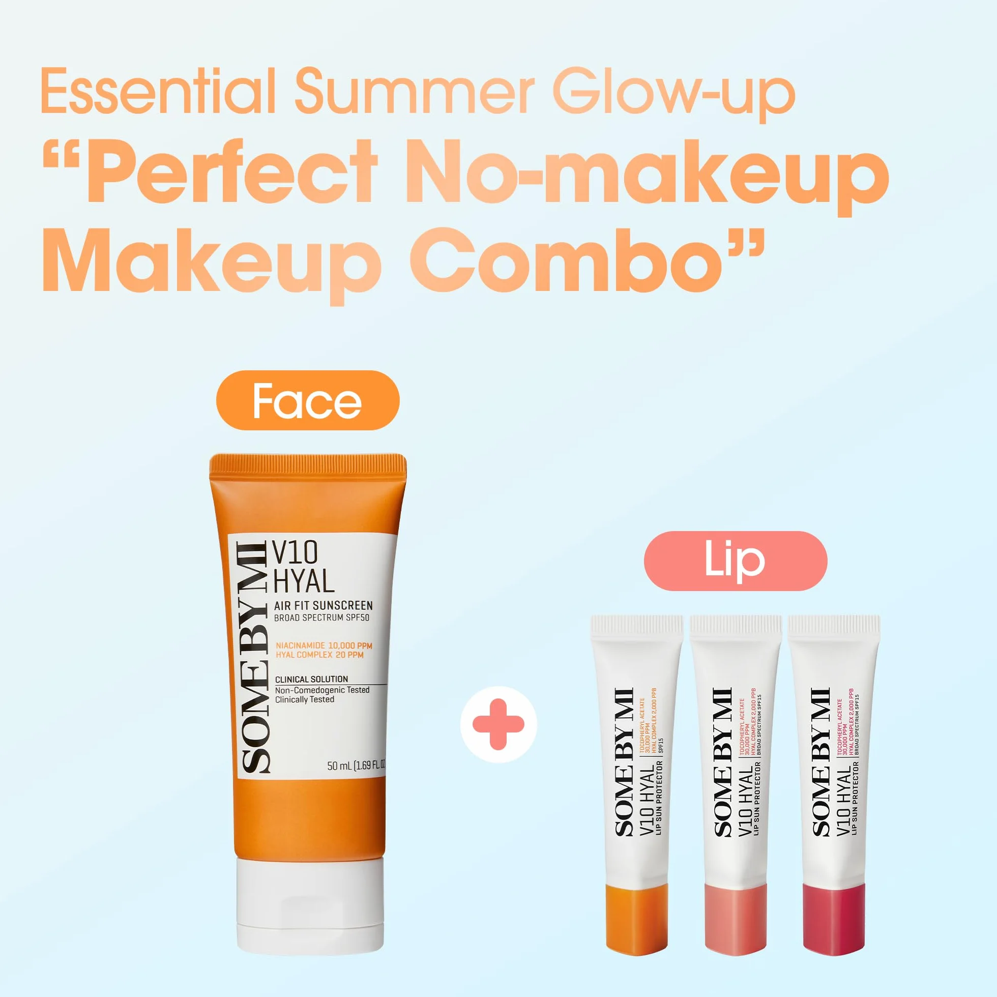 SOME BY MI V10 Hyal Lip Sun Protector Clear Pack de 2 13g Bálsamo labial coreano SPF 15