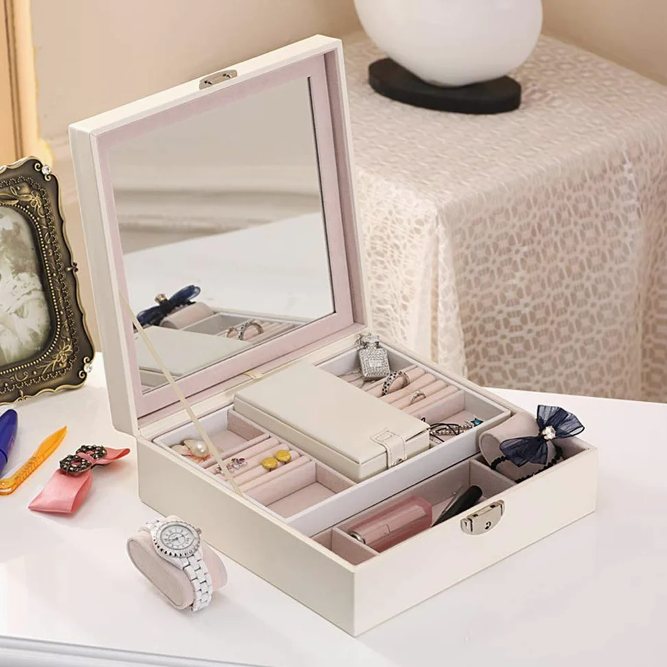 Caja Neceser Maquillaje, Bolsa de Cosméticos Organizador- Brochas de Maquillaje Estuches, Funda de Viaje para Cosméticos Joyería/Labial/Cepillo de Sombra Saludable