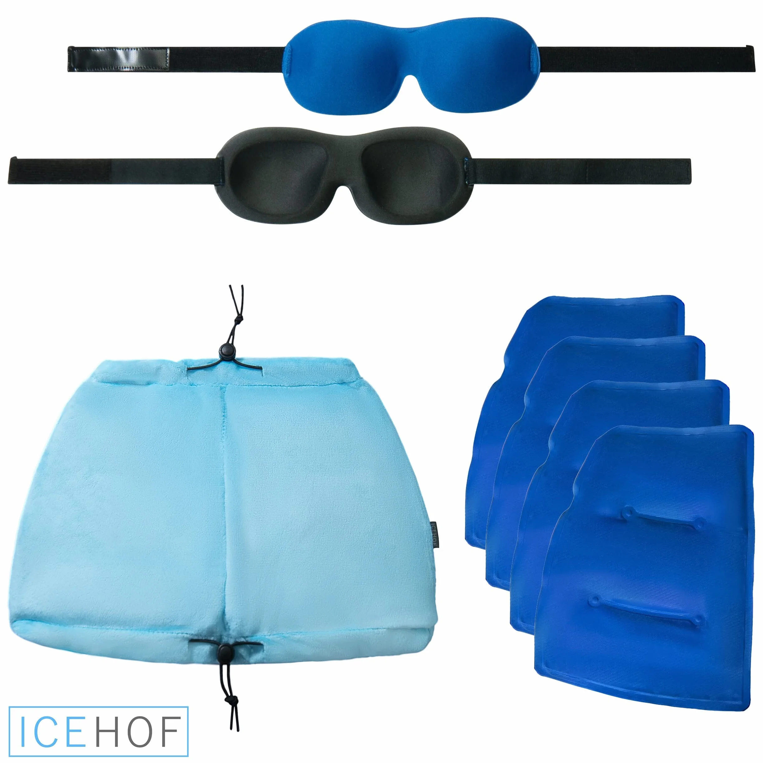 ICEHOF Gorro de refrigeración con almohadillas extraíbles y máscara 3D para quimioterapia y migrañas