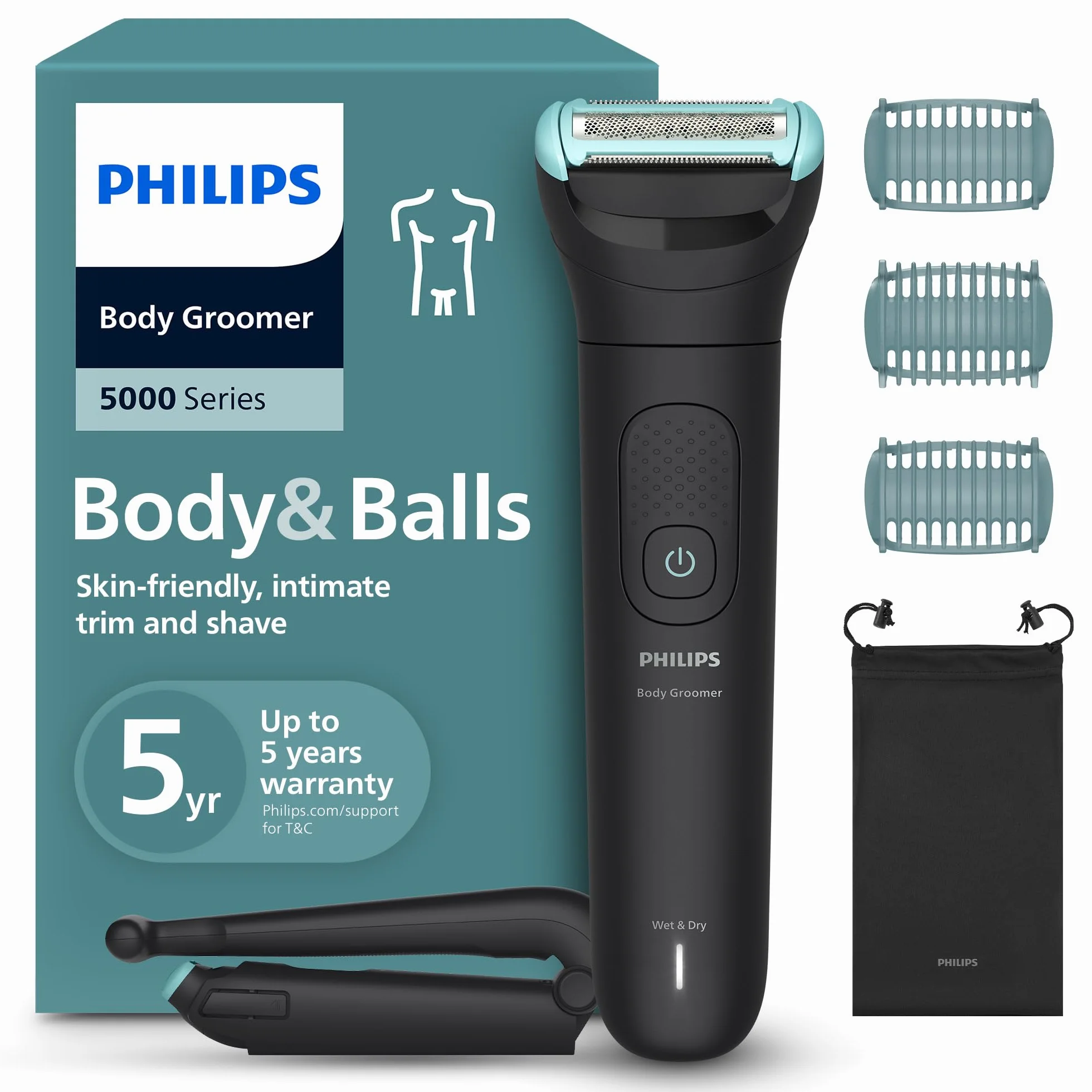 Philips Series 5000 Afeitadora Corporal Masculina Impermeable 100 min Autonomía BG5480/15
