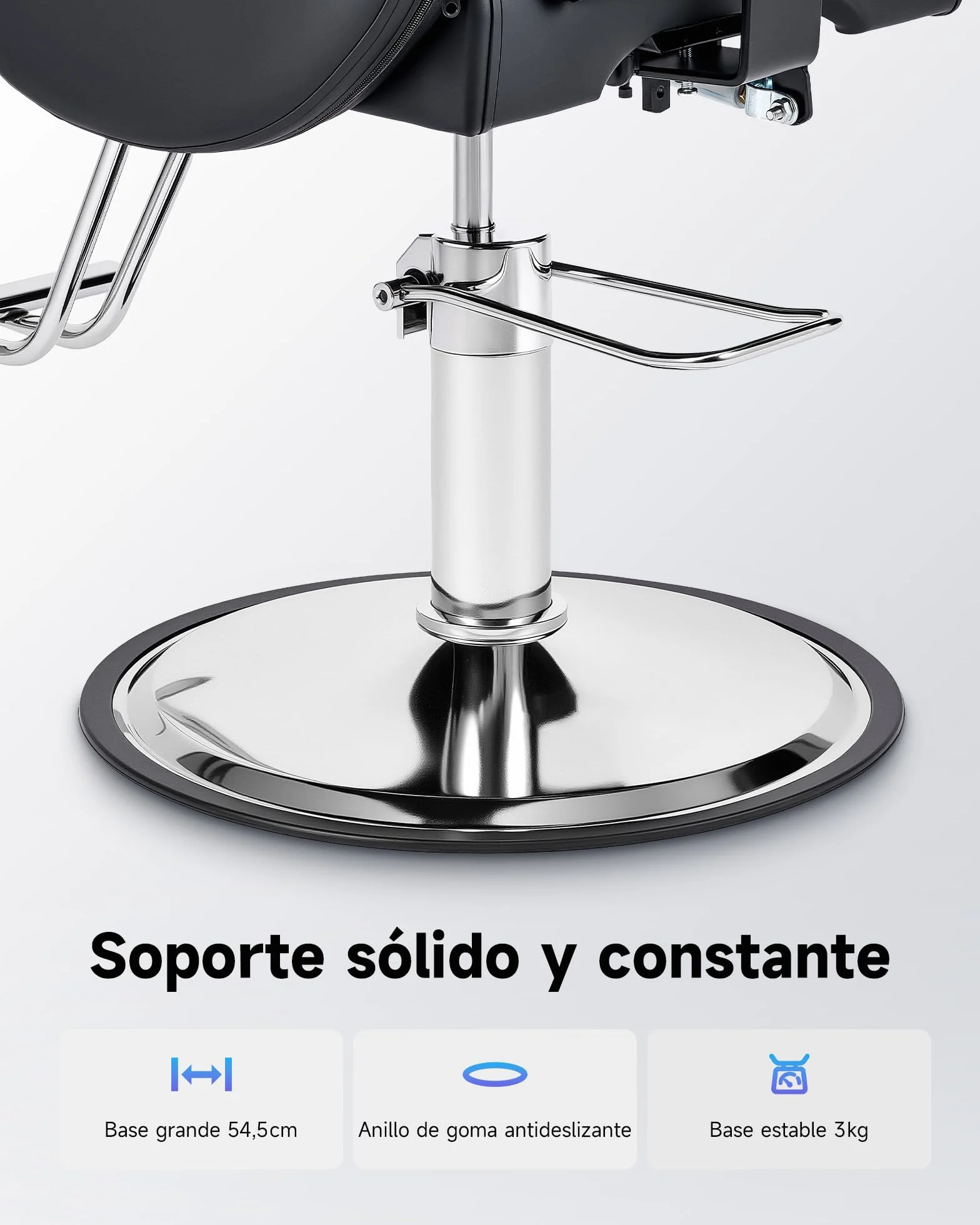 CO-Z Silla Peluquería Ajustable 90°-150° Sillón Barbero Bomba Hidráulica