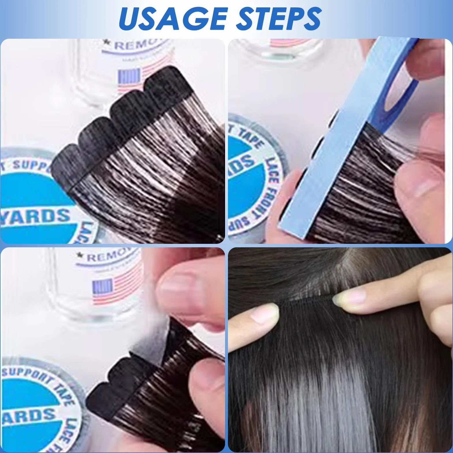 Cinta Adhesiva Doble para Extensiones de Pelo, 2 Rollos Invisibles para Pelucas y Postizos