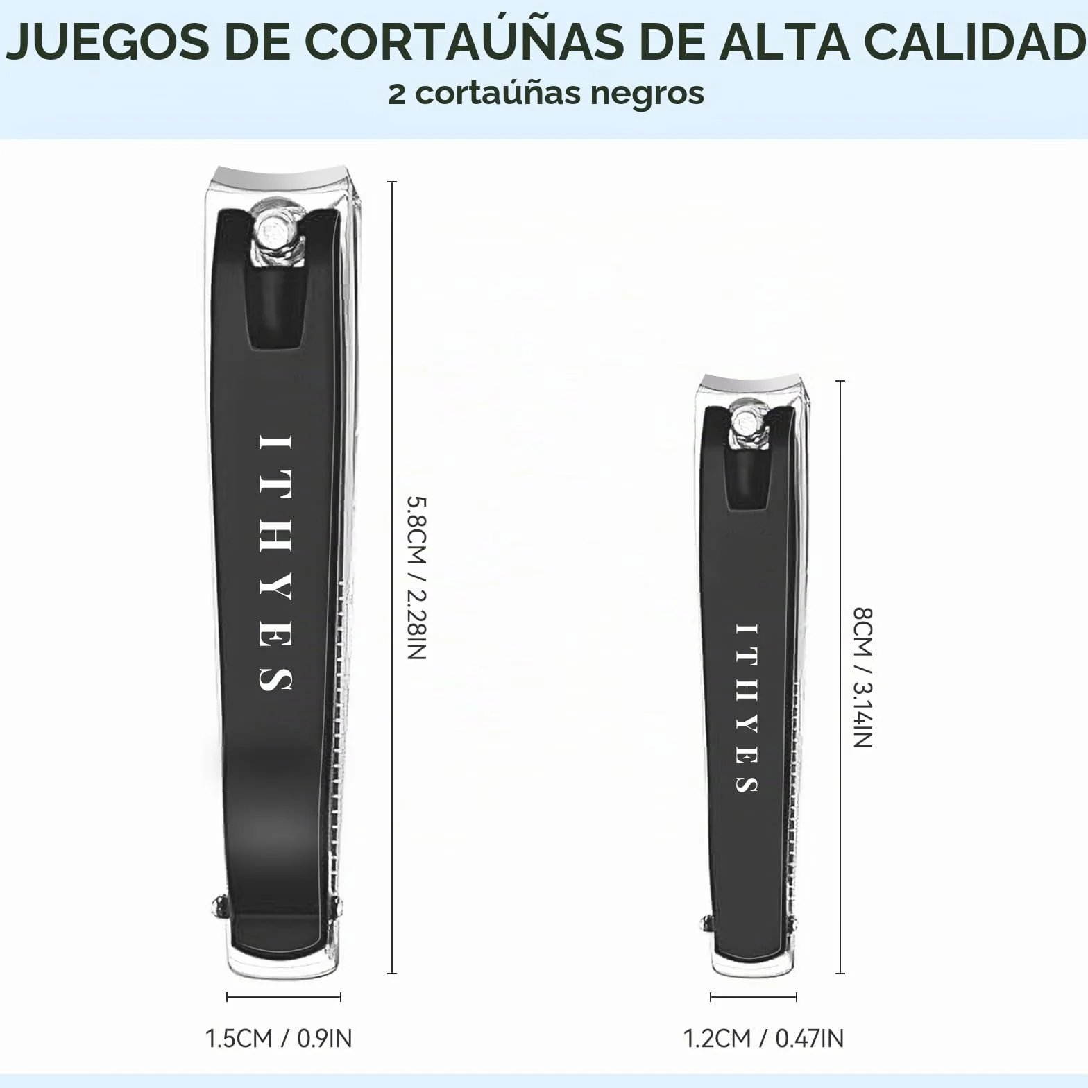 Juego de cortaúñas de acero inoxidable para uñas gruesas, grande