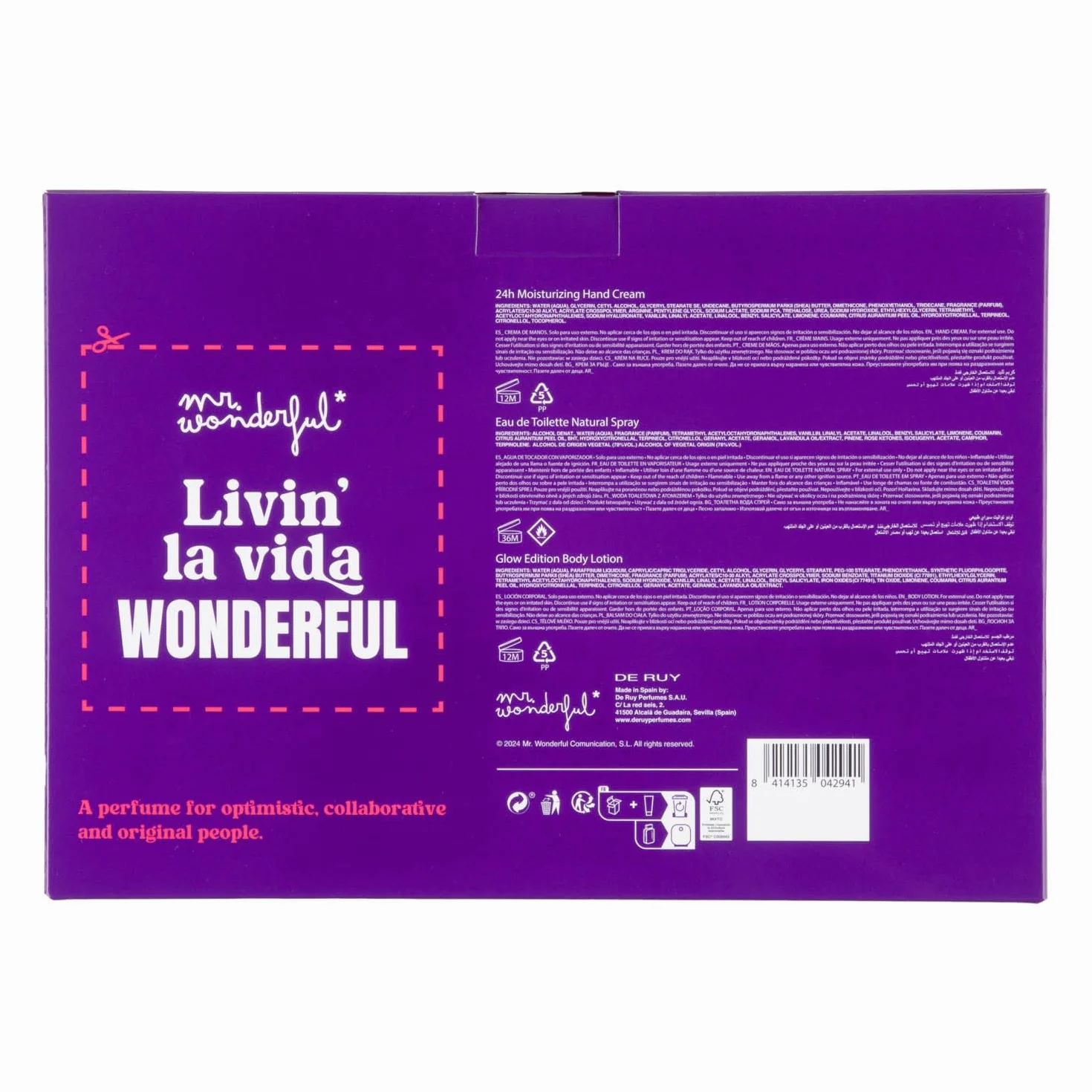 MR WONDERFUL I'm Your Secret Passion Estuche de Regalo Mujer Colonia Crema Manos Crema de Cuerpo Glow Edition Aroma Floral Oriental Amaderado