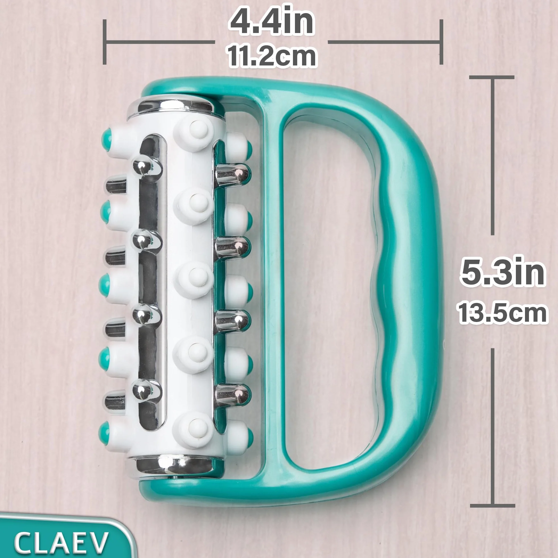 Claev Masajeador de drenaje linfático Rodillo de masaje muscular de tejido profundo Verde