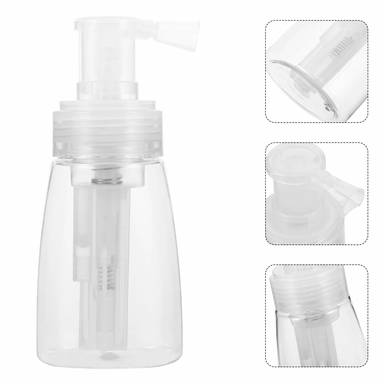 Botella Pulverizadora Rellenable para Talco Plástico Transparente Resistente Golpes Boquilla Antiobstrucción