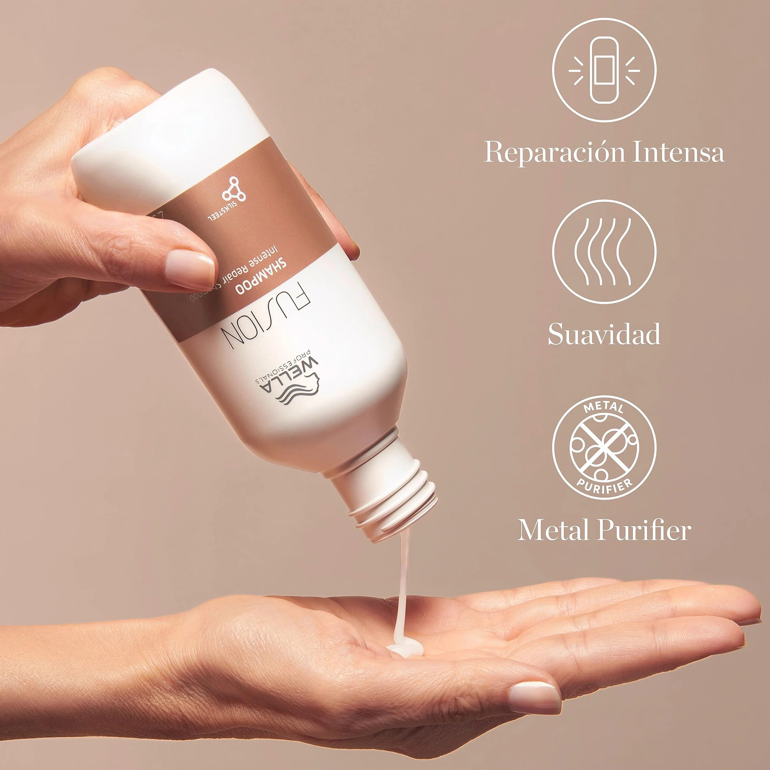 Wella Professionals FUSION Champú Reparación Intensa Cabello Seco Dañado Brillo Anti Rotura