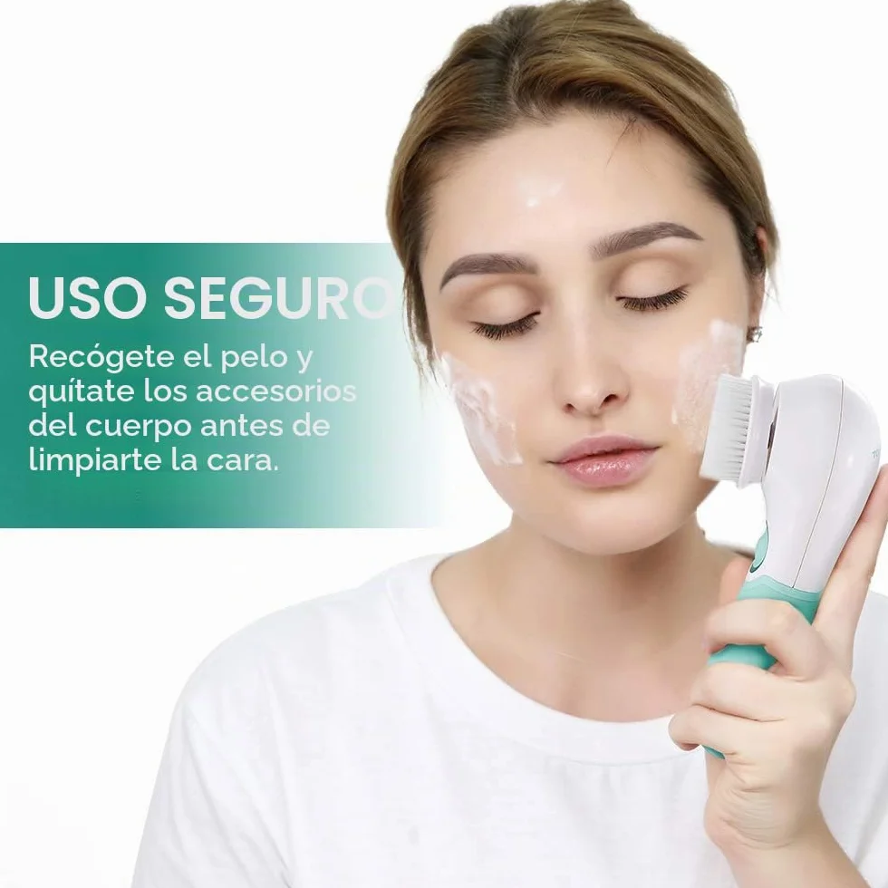TOUCHBeauty Cepillo de limpieza facial eléctrico exfoliante con 3 cabezales y 2 velocidades