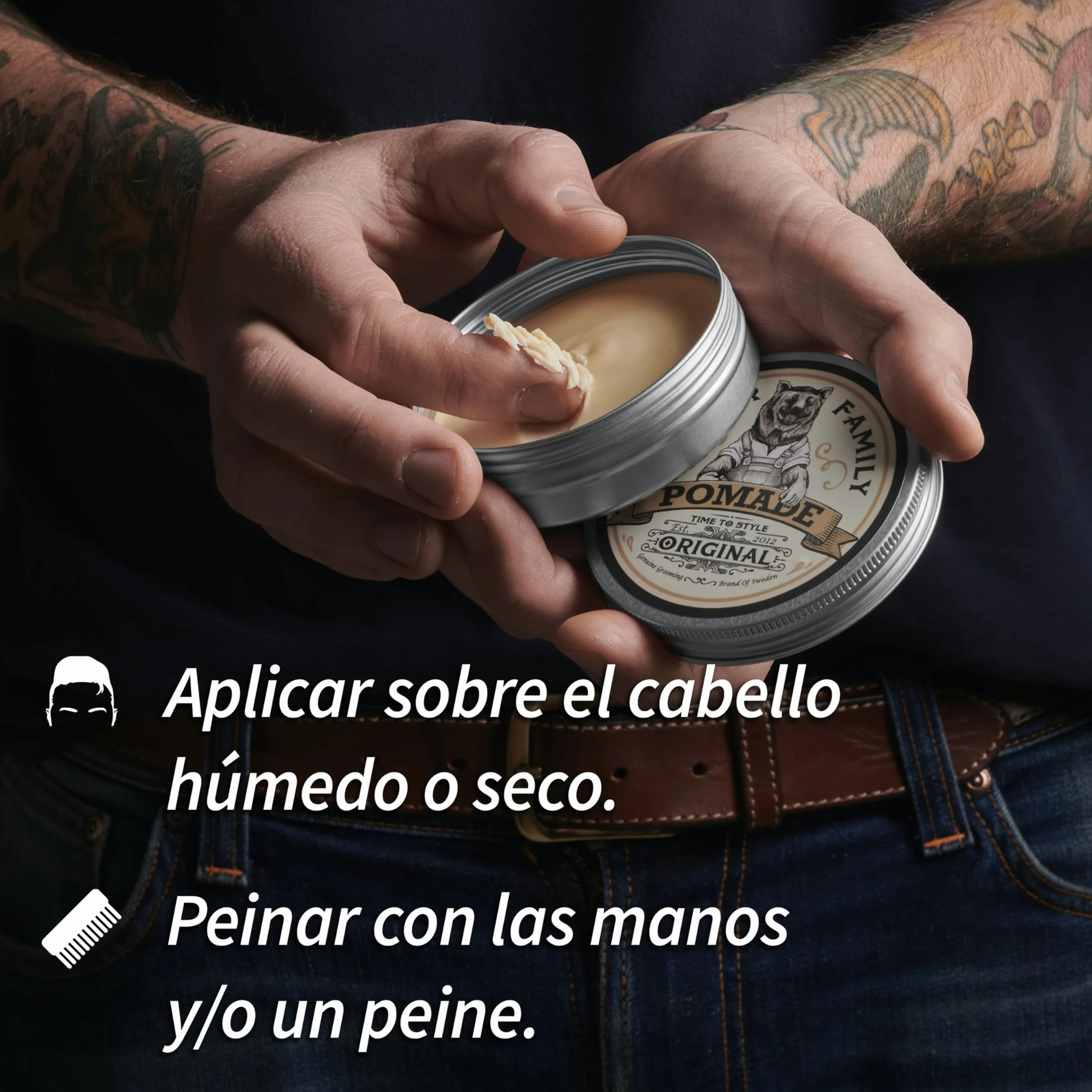 Pomada para el Cabello de Hombres - Texturizante a Base de Agua - Anticaspa - No Grasa - Brillo Natural - 100 ml