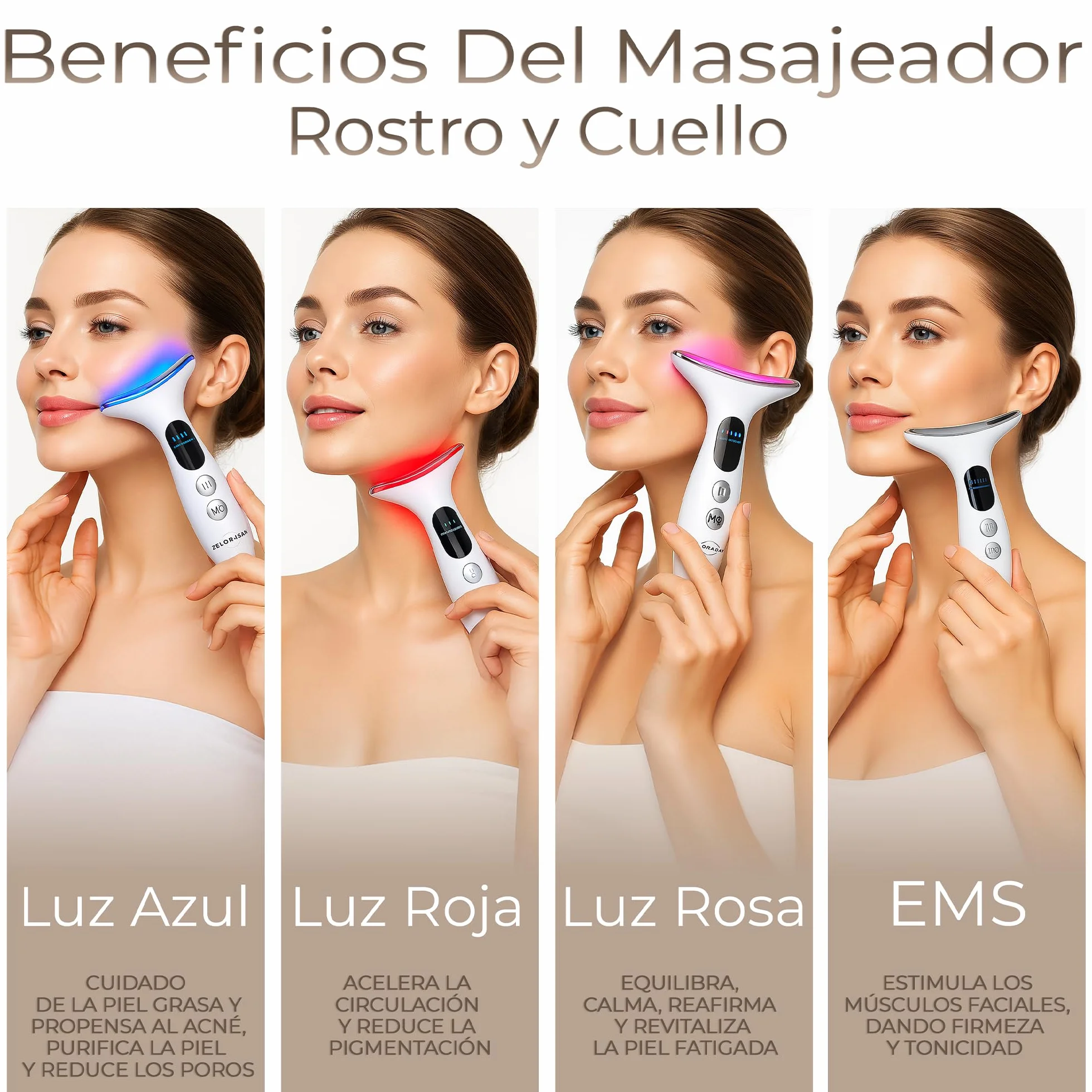Set Masajeador Facial y Rodillo Gua Sha - Masajeador Facial Eléctrico Antiarrugas Para Cara y Cuello, 4 Modos de Luz, temperatura 45 ºC, Ice Roller Gua Sha, Lifting, Antiedad, Reafirmante