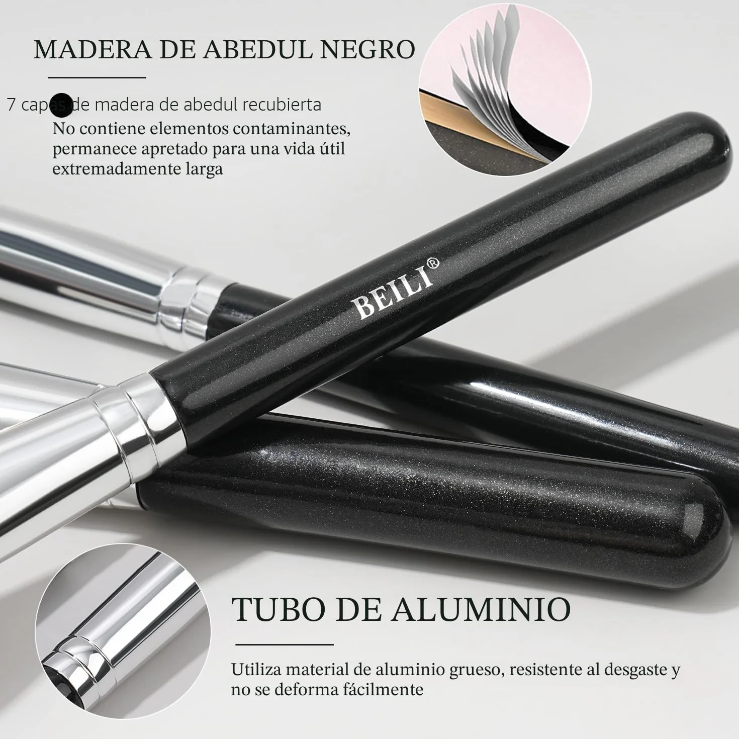 BEILI Juego Brochas Maquillaje 30 Piezas Profesional Base Polvo Sombra Ojos Corrector