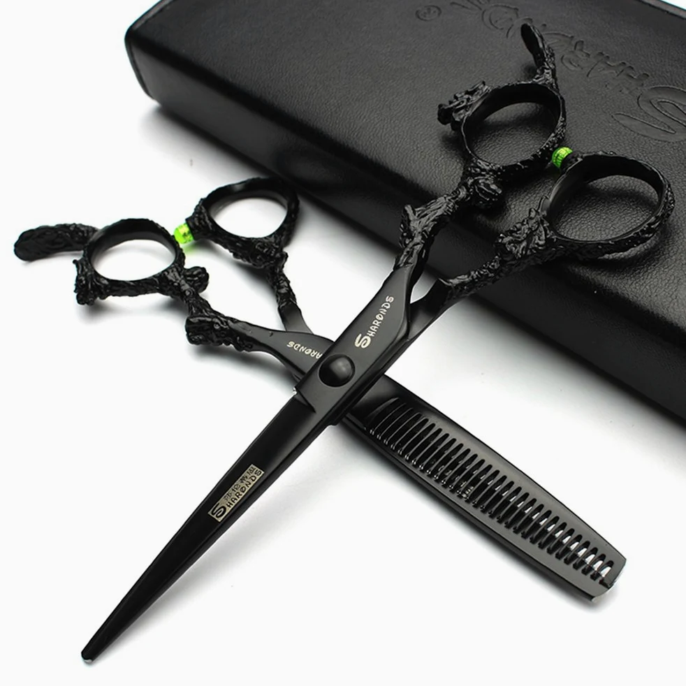 Porfessional - Tijeras de peluquería de acero inoxidable de 6 pulgadas, tijeras afiladas para corte de pelo para peluqueros, hombres, mujeres