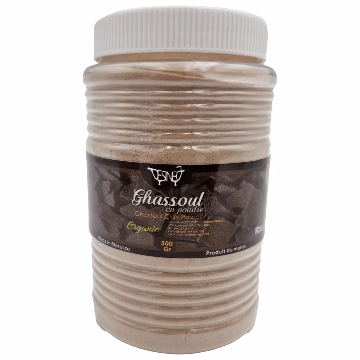 Ghassoul Arcilla blanca Orgánica Natural Beldi 1kg