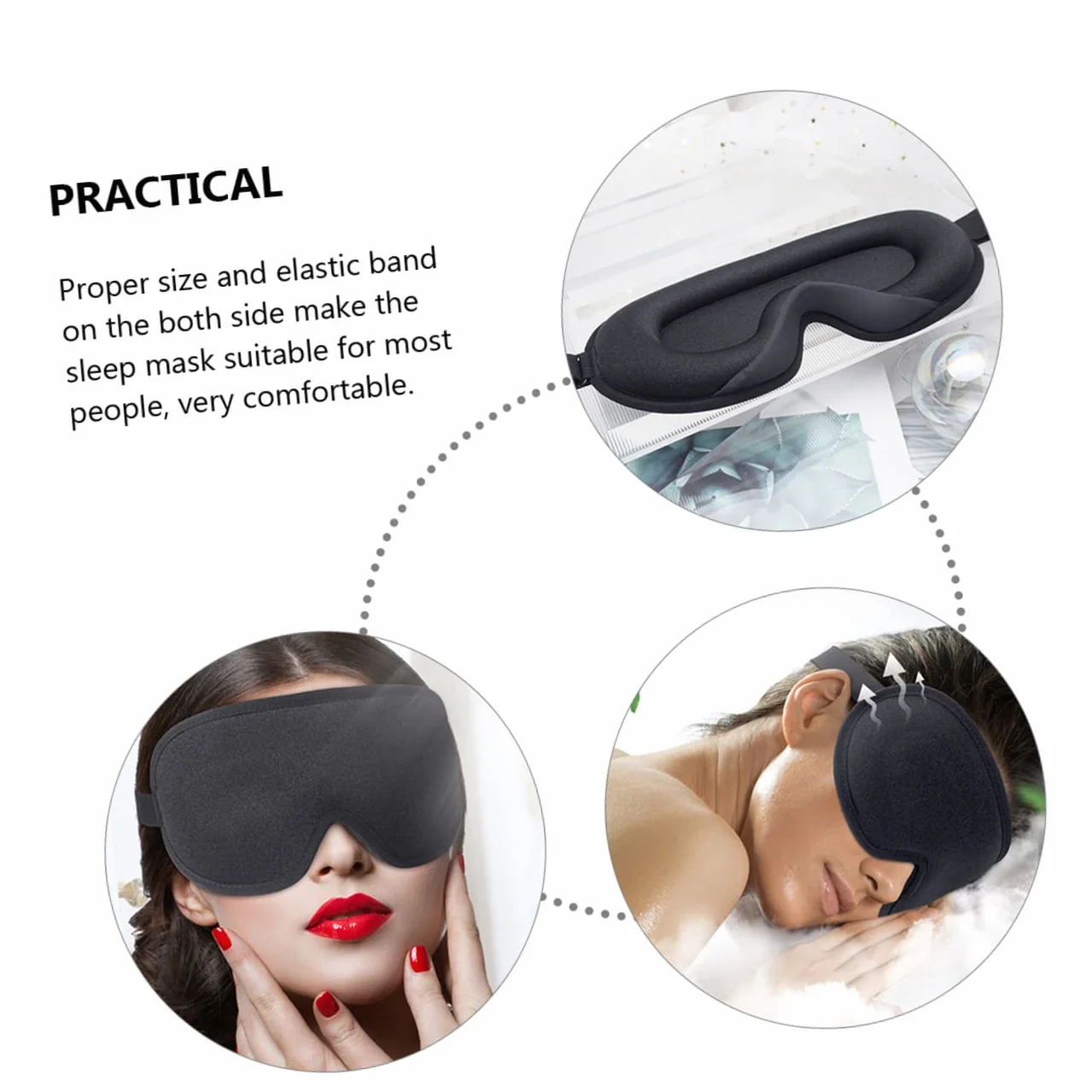 minkissy 4piezas De Sueño y Portátil Oculador Opaco Para Hombre y Mujer Para Viajes y Descanso Material y Transpirable Diseño Ergonómico y Ligero