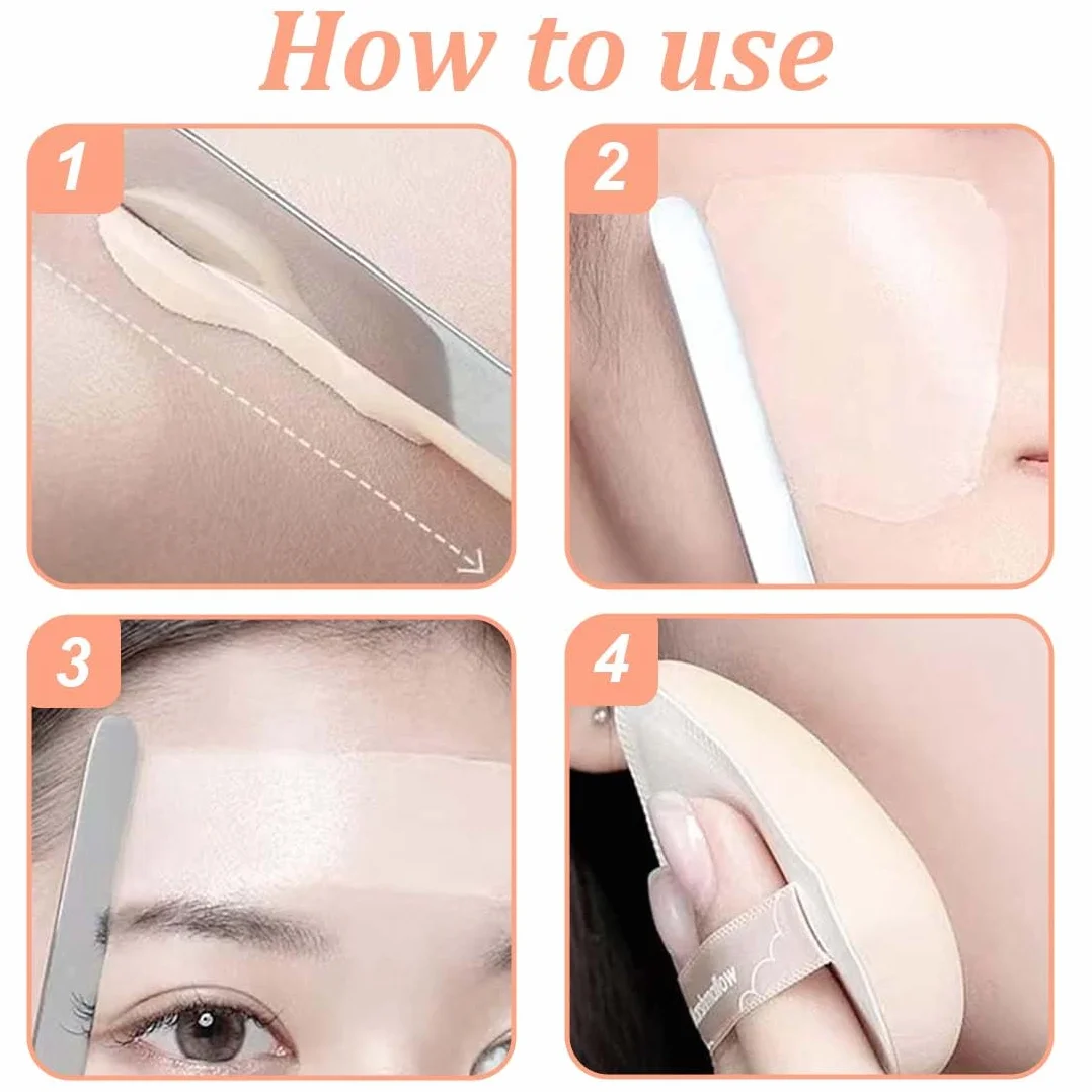 Espátula de Maquillaje de Acero Inoxidable 3 Piezas para Mezclar Base y Sombra de Ojos