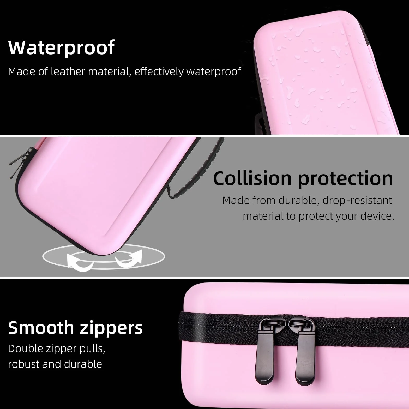 Funda rígida de viaje de poliuretano para alisador Dyson Airstrait HT01 y fuente de alimentación, impermeable, a prueba de golpes, funda de transporte de almacenamiento (rosa)