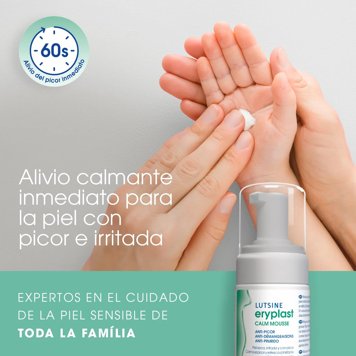 Eryplast CALM Mousse Anti Picor - Espuma Alivio Picor Inmediato 60 Segundos Piel Seca Irritada