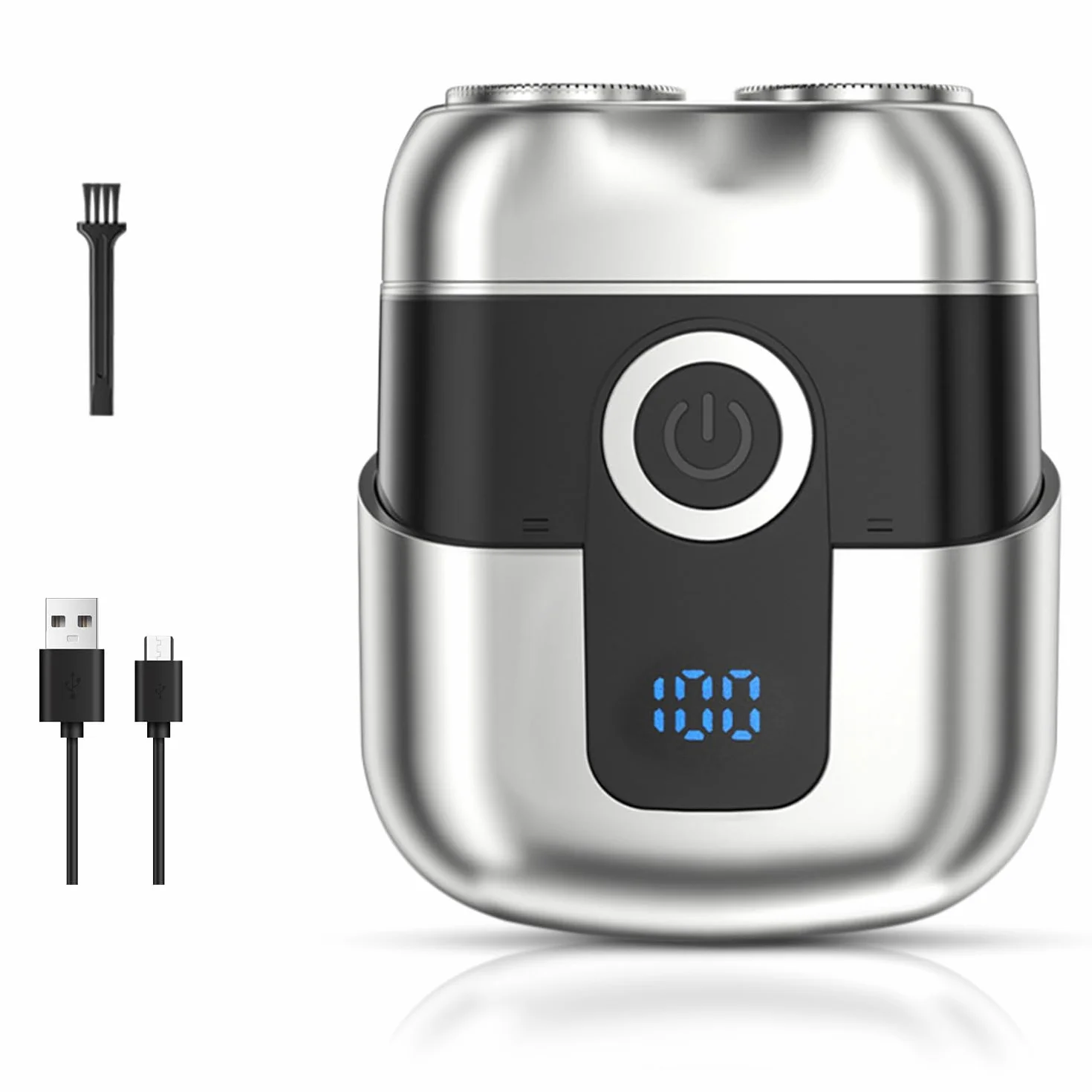 Mini Afeitadora Eléctrica Portátil Magnética con Pantalla LCD Recargable USB Silenciosa Húmeda y Seca
