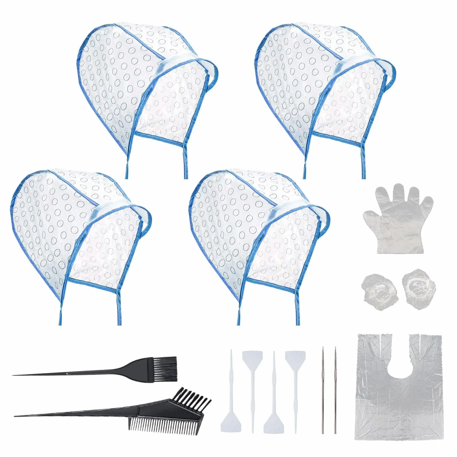 SKHAOVS 15 Piezas Gorro de Tinte Kit Mechas Peluquería Sombrero Coloración para Salón