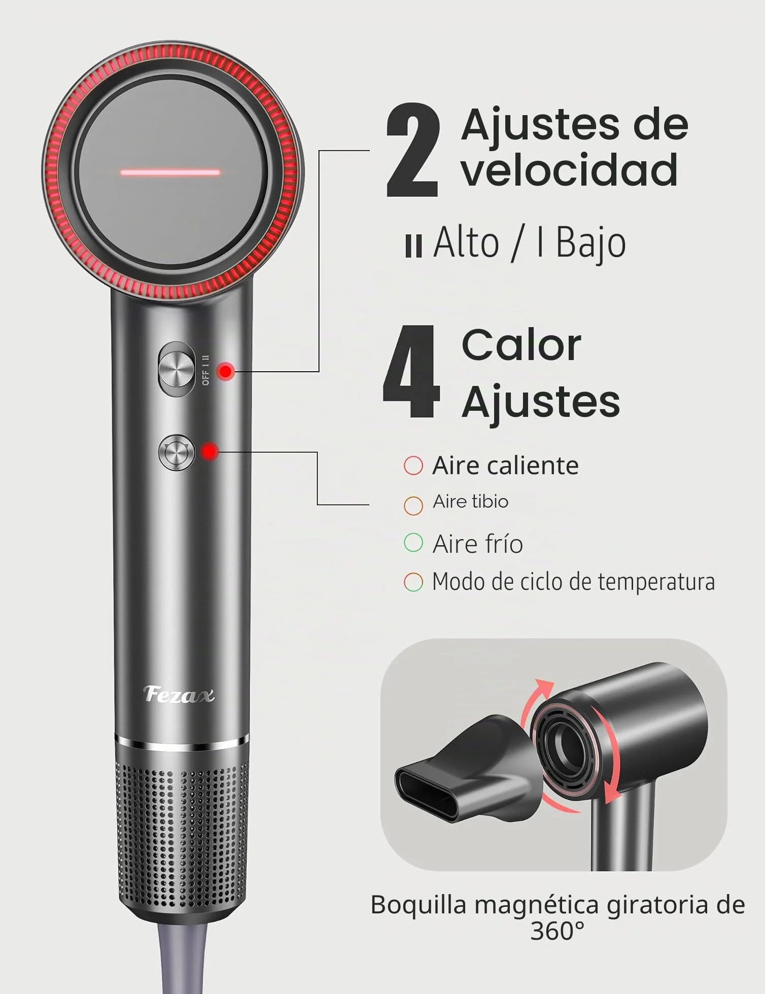 Secador Pelo, con 11.0000 RPM Motor Sin Escobillas para Secado Rápido, 200 Millones Profesional Ionico secador de pelo, Bajo Ruido Secador Pelo para Viaje en Casa, Negro