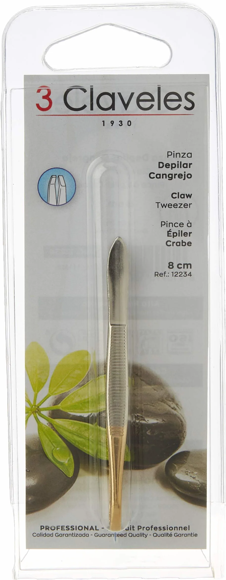 Pinza de Depilar Punta Cangrejo Oro 8 cm