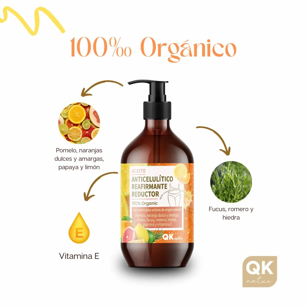Aceite Anticelulítico Reafirmante y Reductor 250 ml para Masaje Anti Celulítis