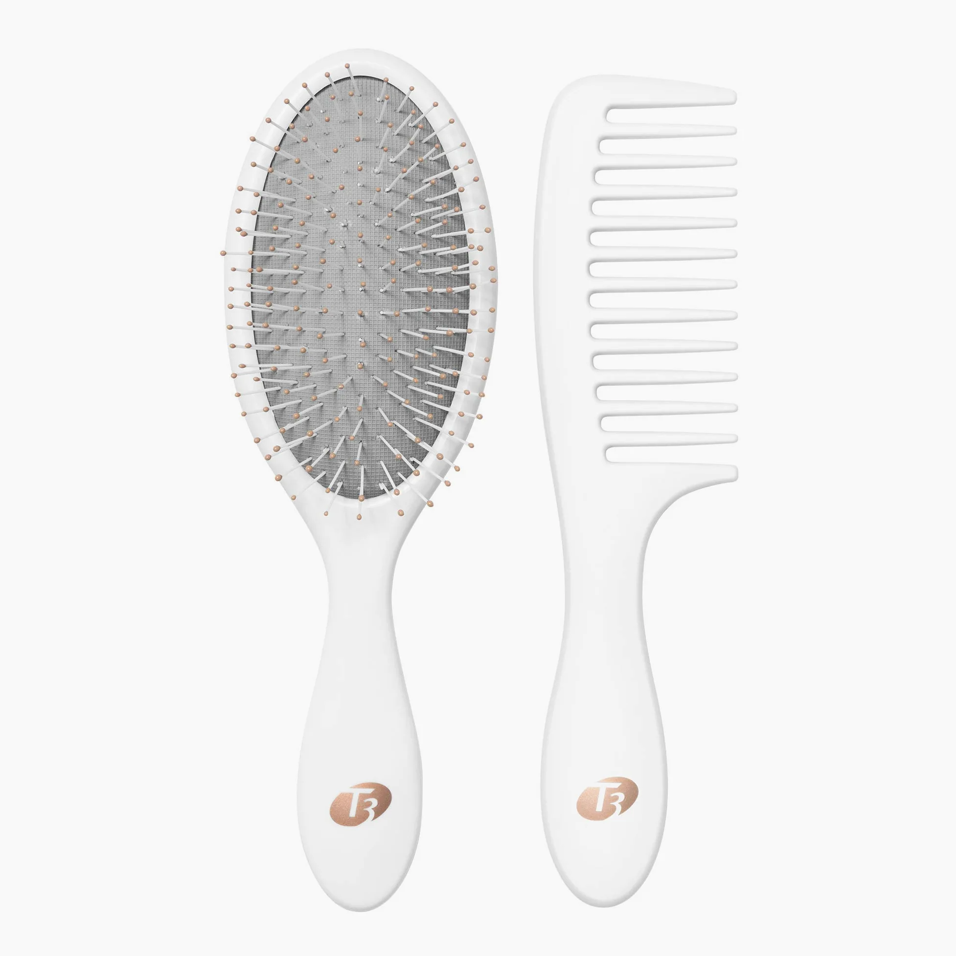 T3 Detangle Duo de cepillo, juego de cepillo de ducha y cepillo para desenredar, cepillar para dispersar el líquido y cepillar para desenredar el cabello húmedo, para todo tipo de cabello