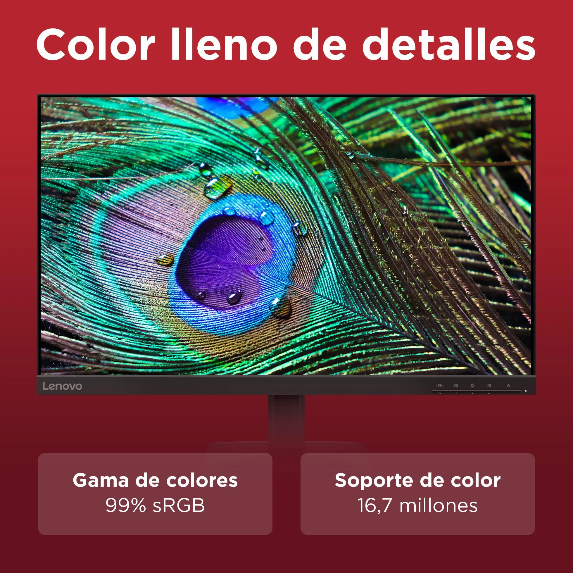 Lenovo L24-4e Monitor FHD 23.8" IPS 1920x1080 48-100Hz 4ms HDMI VGA VESA 100x100mm Inclinación Negro